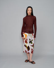 Lee Handpleated Top in Bordeaux