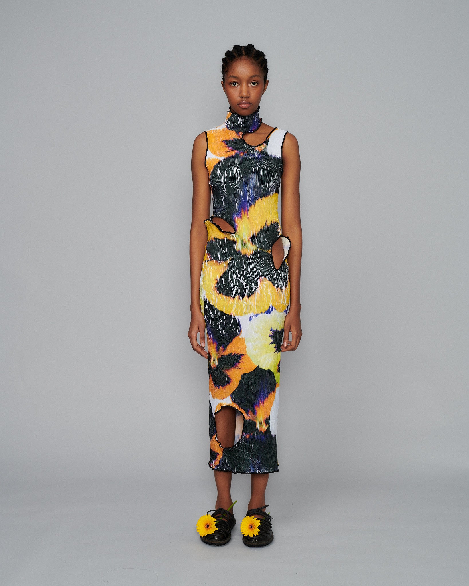 Tiago Dress in Yellow Pansy