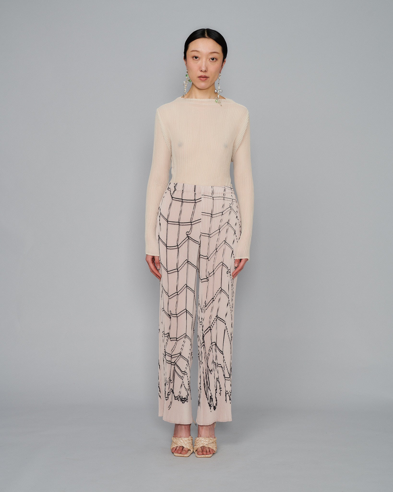 Lee Handpleated Top in Off-White