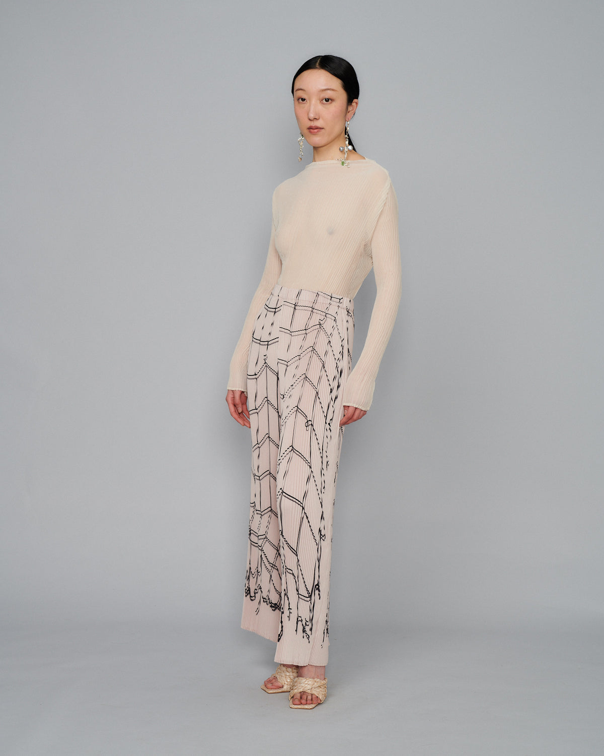 Lee Handpleated Top in Off-White