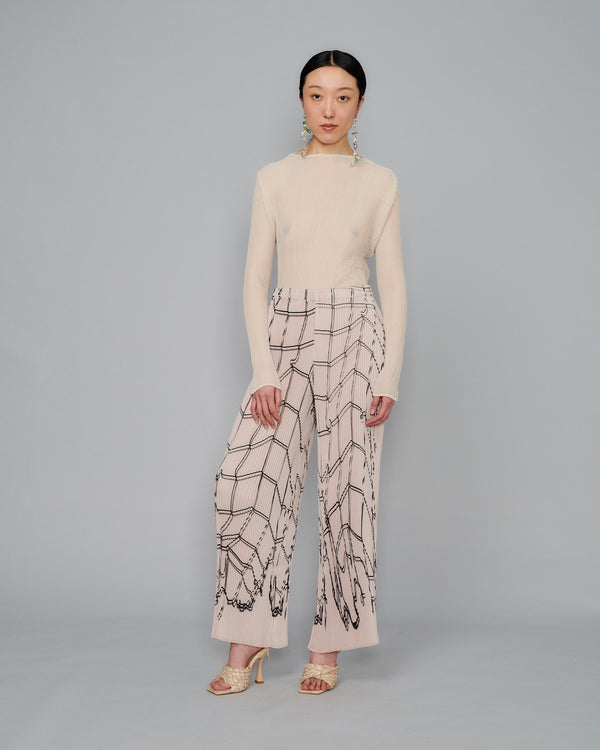 Lee Handpleated Top in Off-White