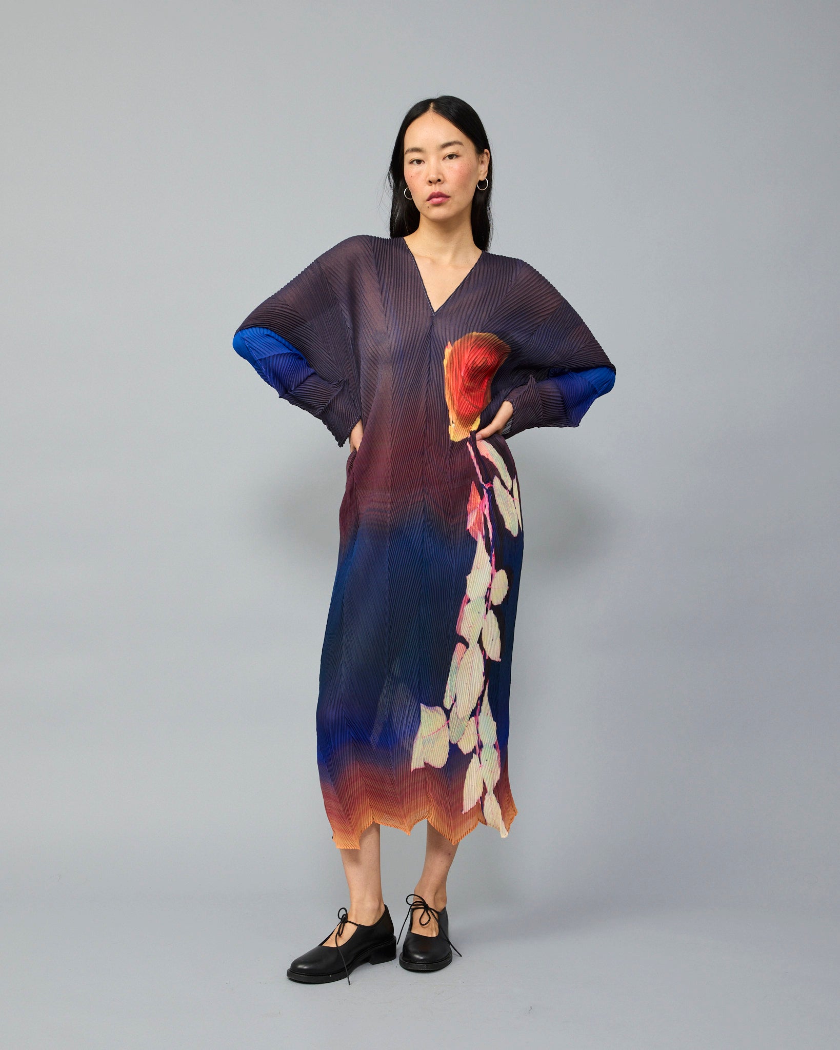 Sue Handpleated Kaftan in Rose