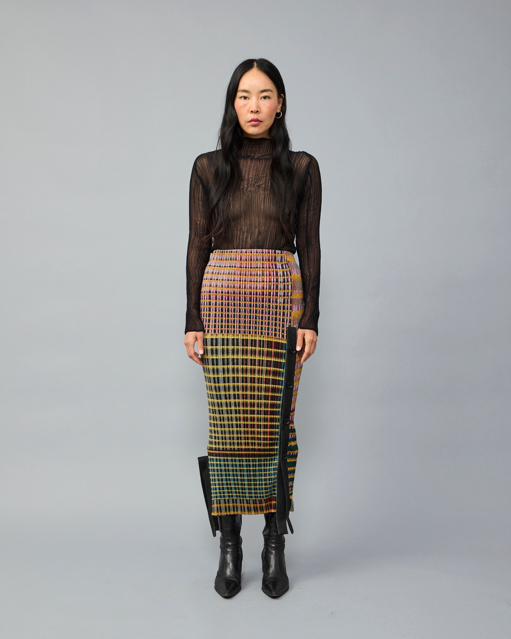 Egon Pleated Knit Skirt in Elias