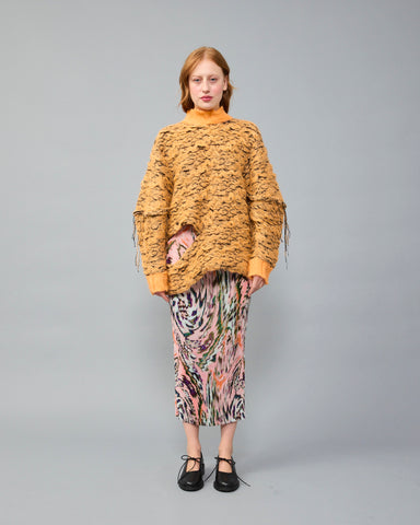 Hera Reversible Handknitted Pullover in Apricot
