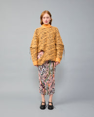 Hera Reversible Handknitted Pullover in Apricot