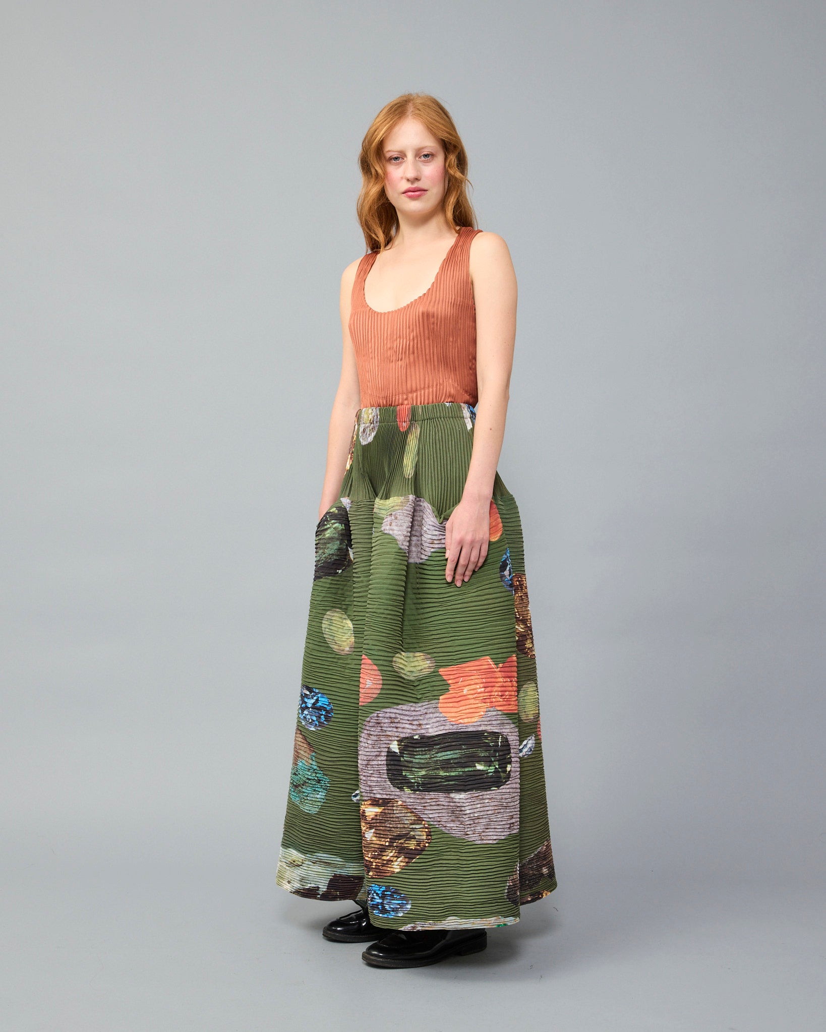 Kenza Handpleated Skirt in Ragnar