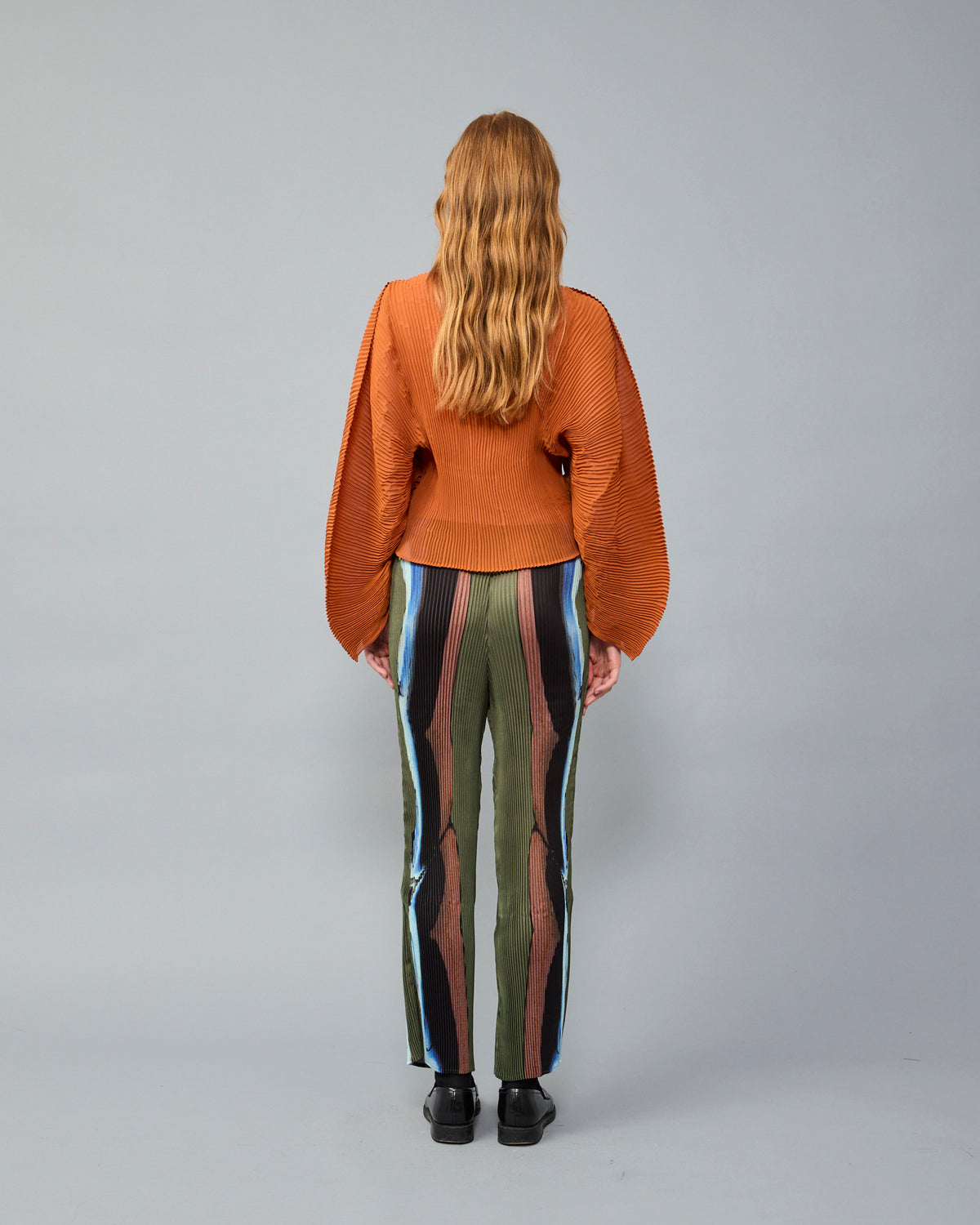 Rana Handpleated Top in Terracotta