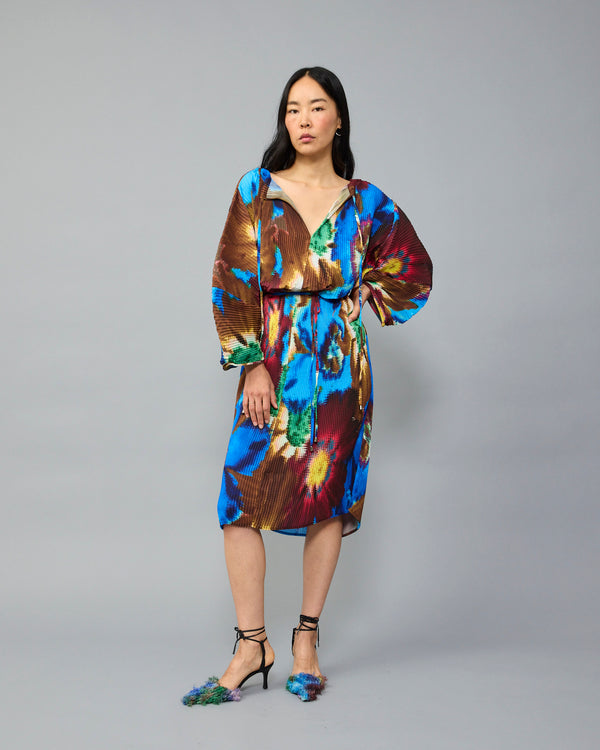 Laiza Pleated Dress in Gundula