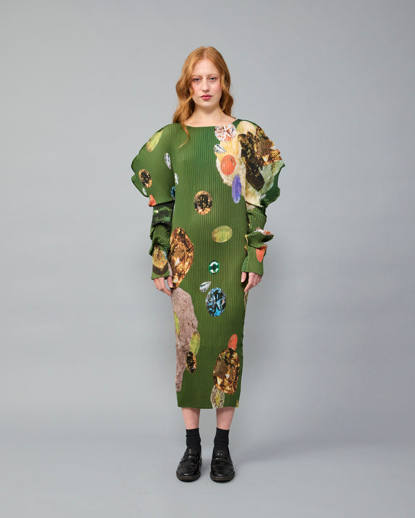 Mia Pleated Dress in Ragnar