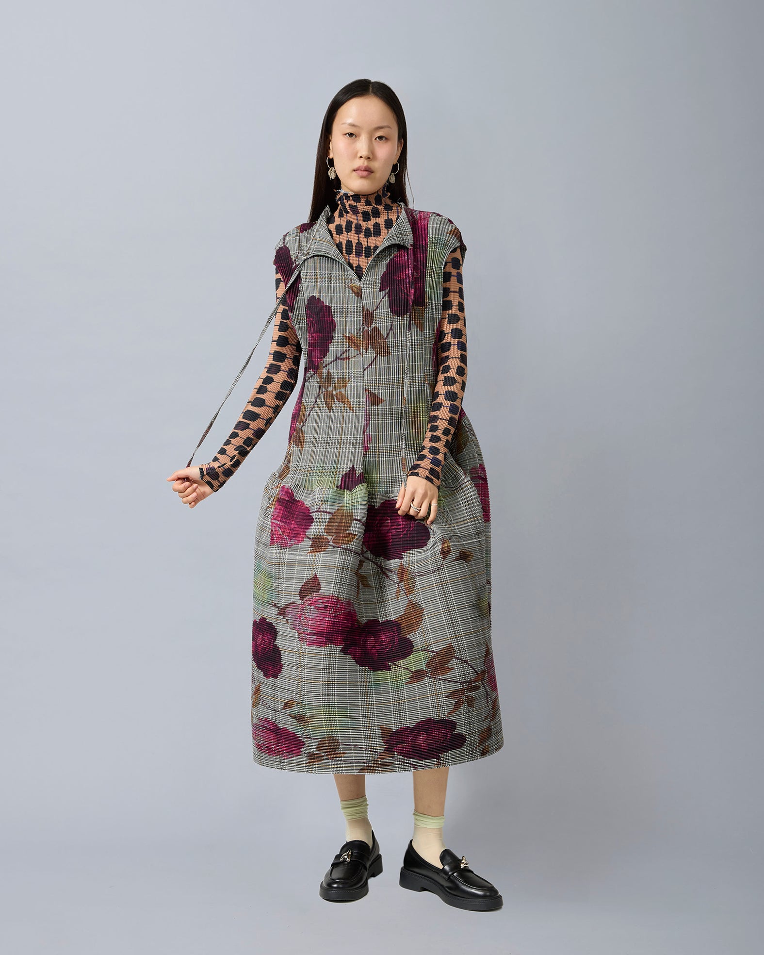 Maya Pleated Dress in Rosalind