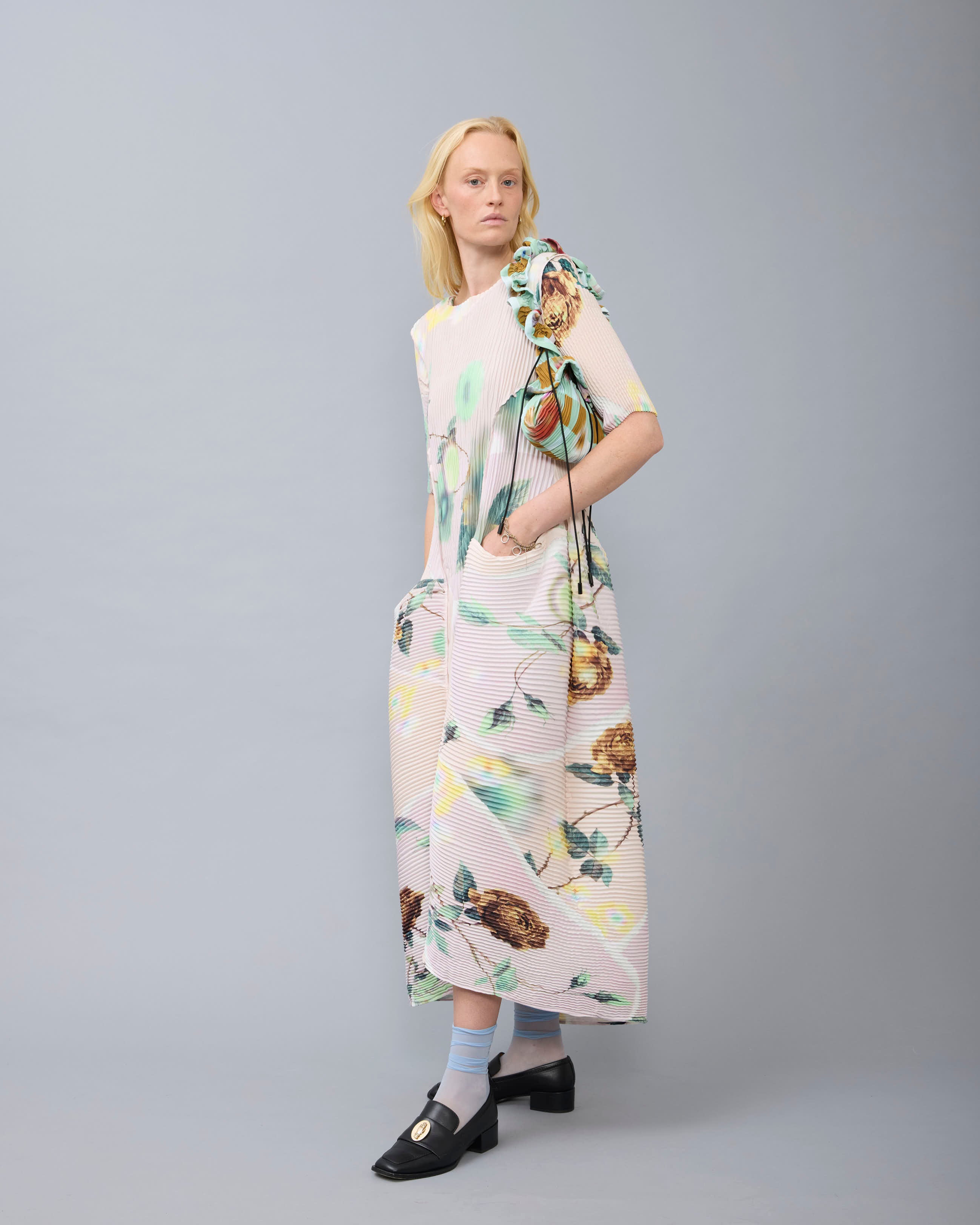 Uma Handpleated Dress in Edward