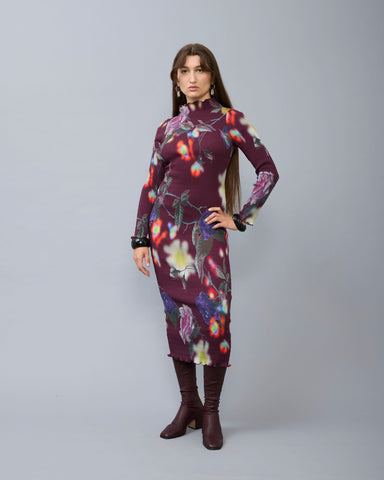 Rupert Smock Pleated Dress in Edward