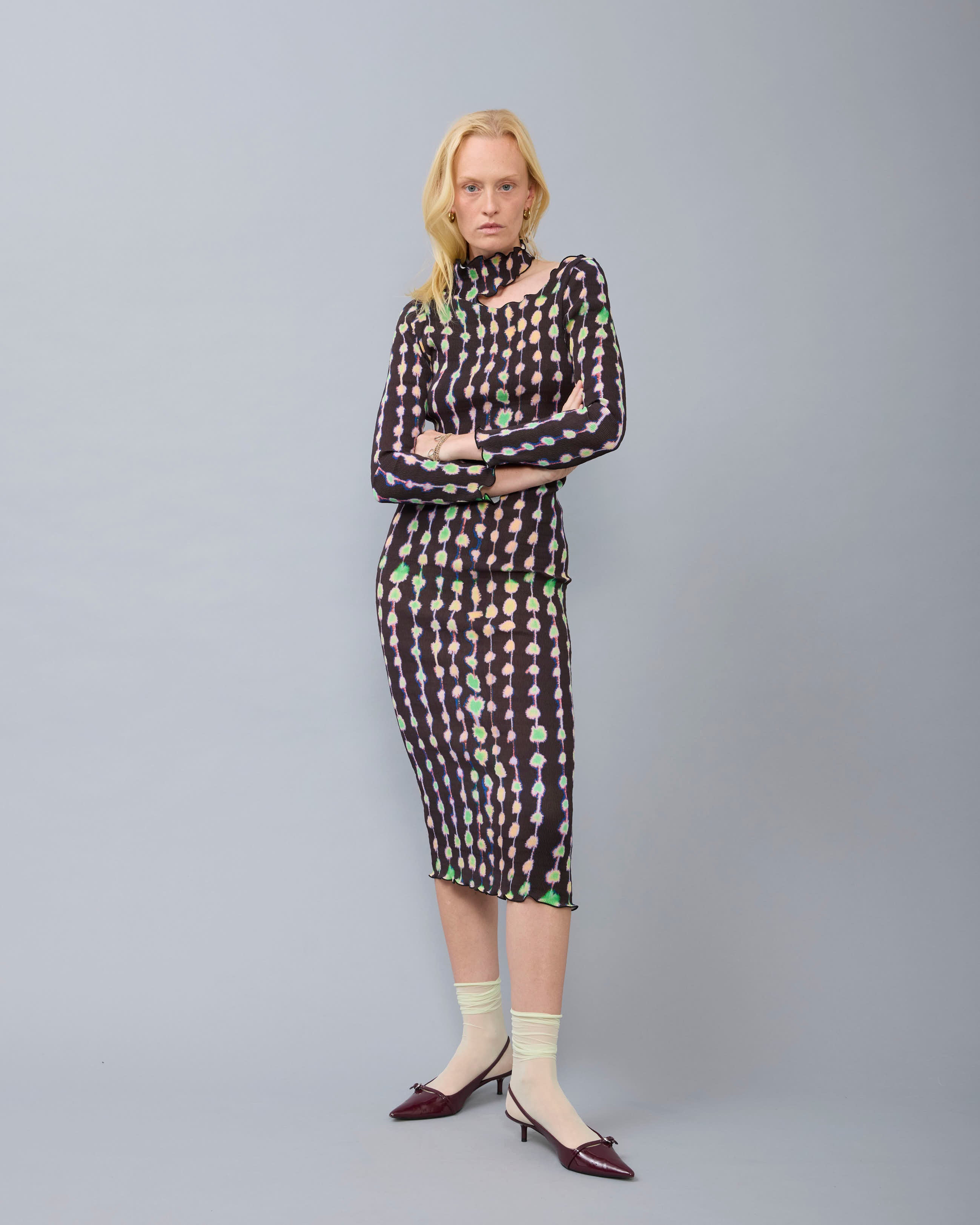 Orphelia Smock Pleated Dress in Dax