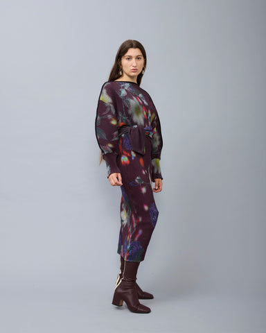 Geller Pleated Knit Dress in Edward