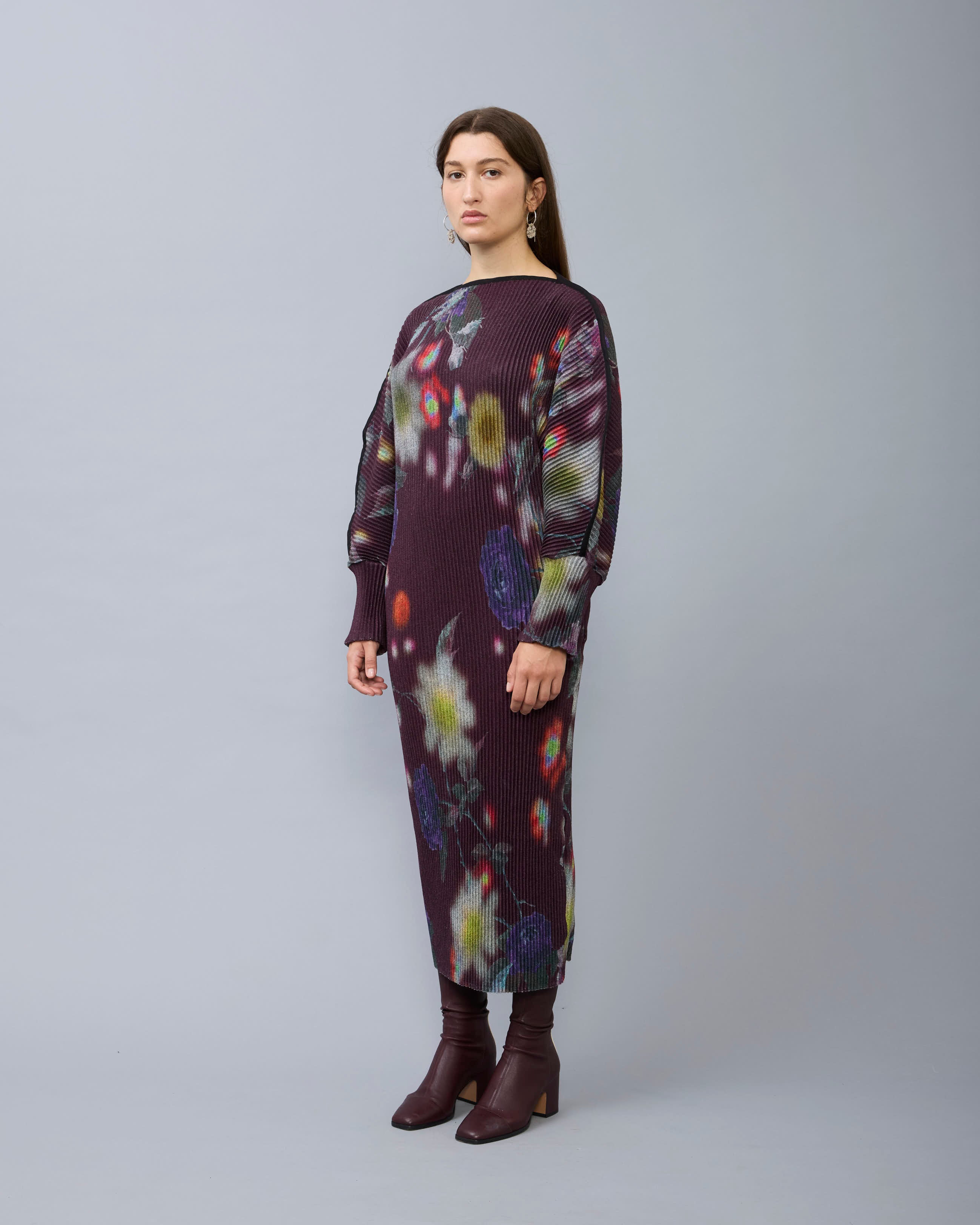 Geller Pleated Knit Dress in Edward