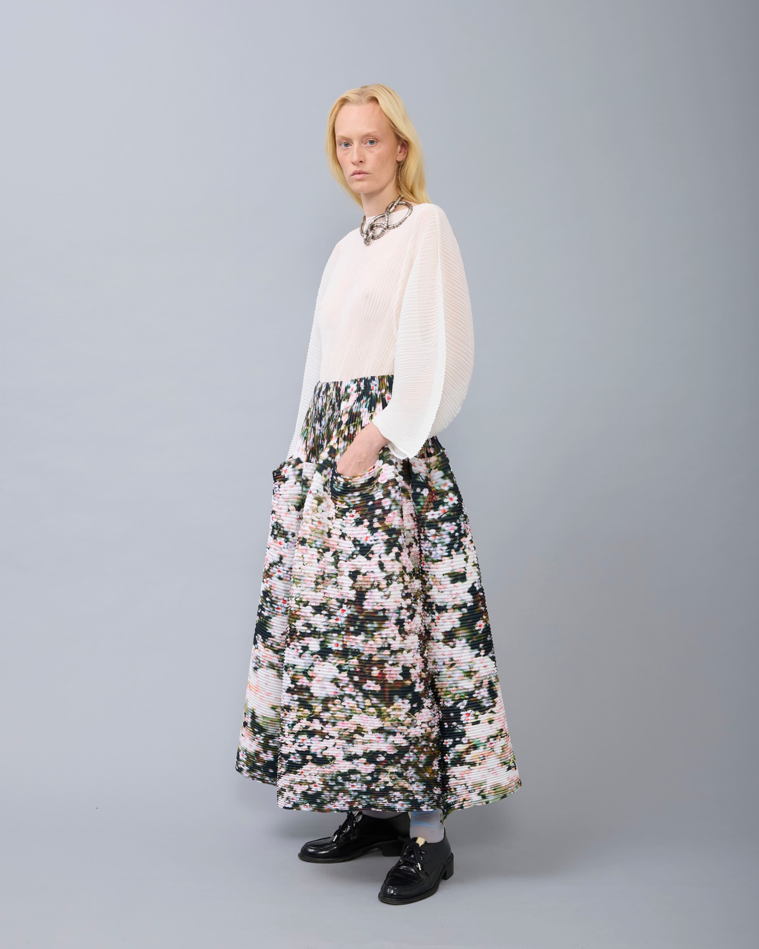 Kenza Handpleated Skirt in Holle