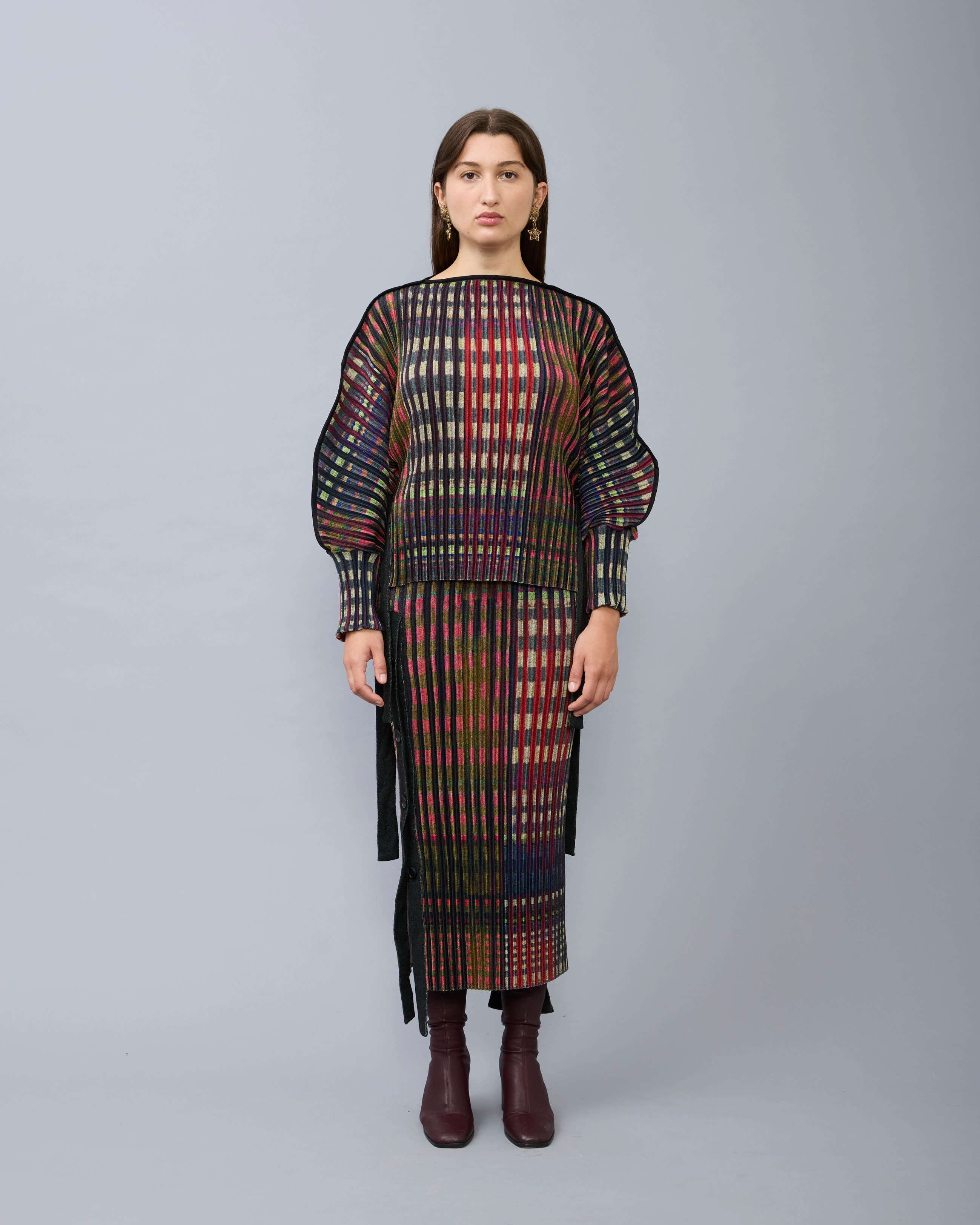 Ferdinand Pleated Knit Pullover in Joni