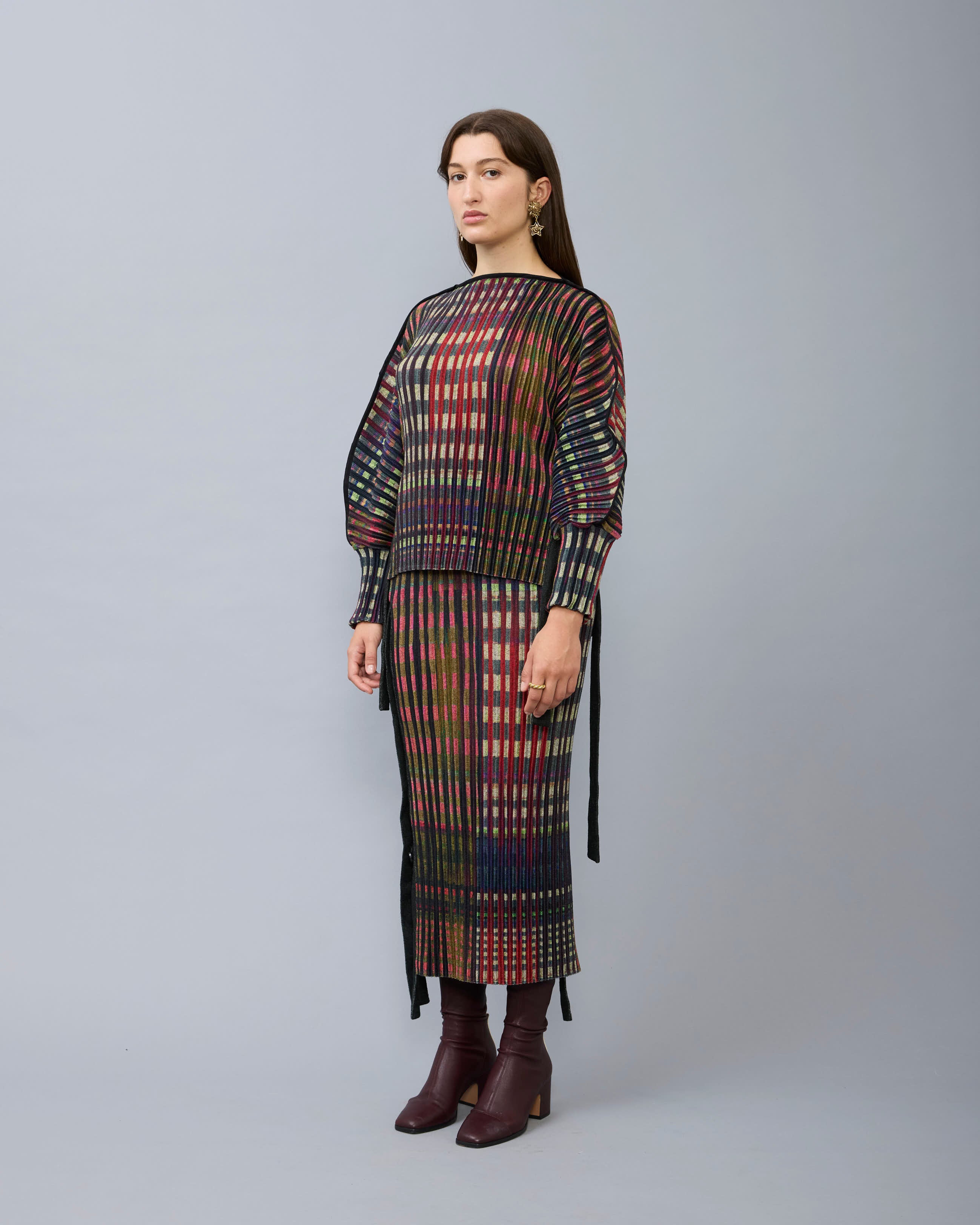 Ferdinand Pleated Knit Pullover in Joni