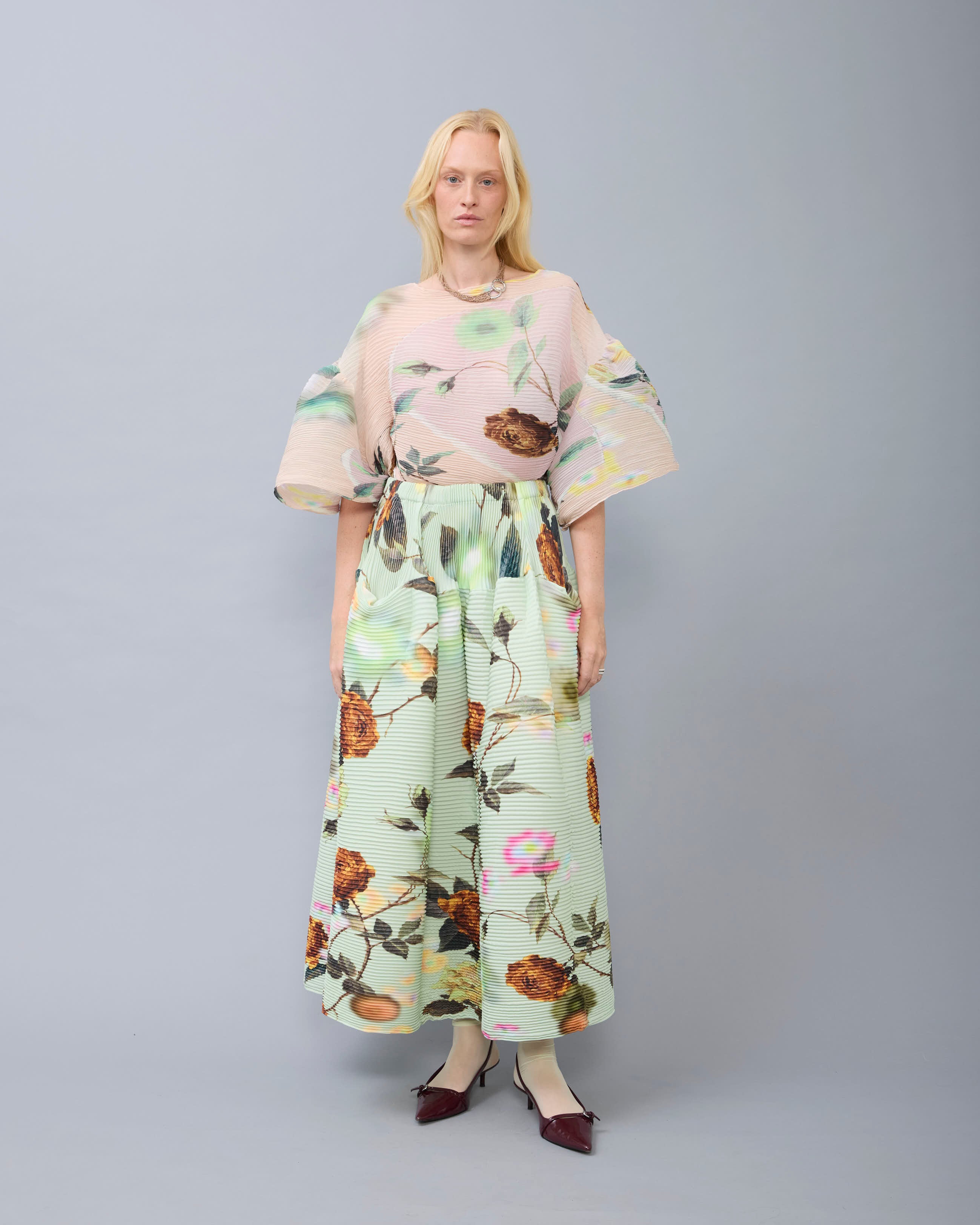 Kenza Handpleated Skirt in Edward