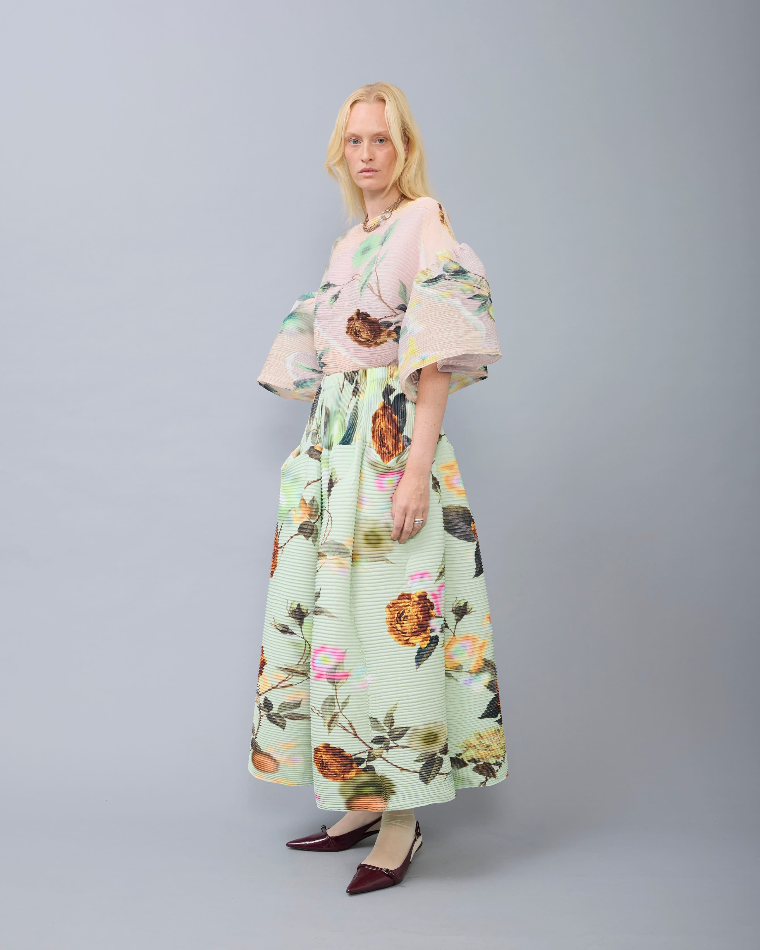 Kenza Handpleated Skirt in Edward