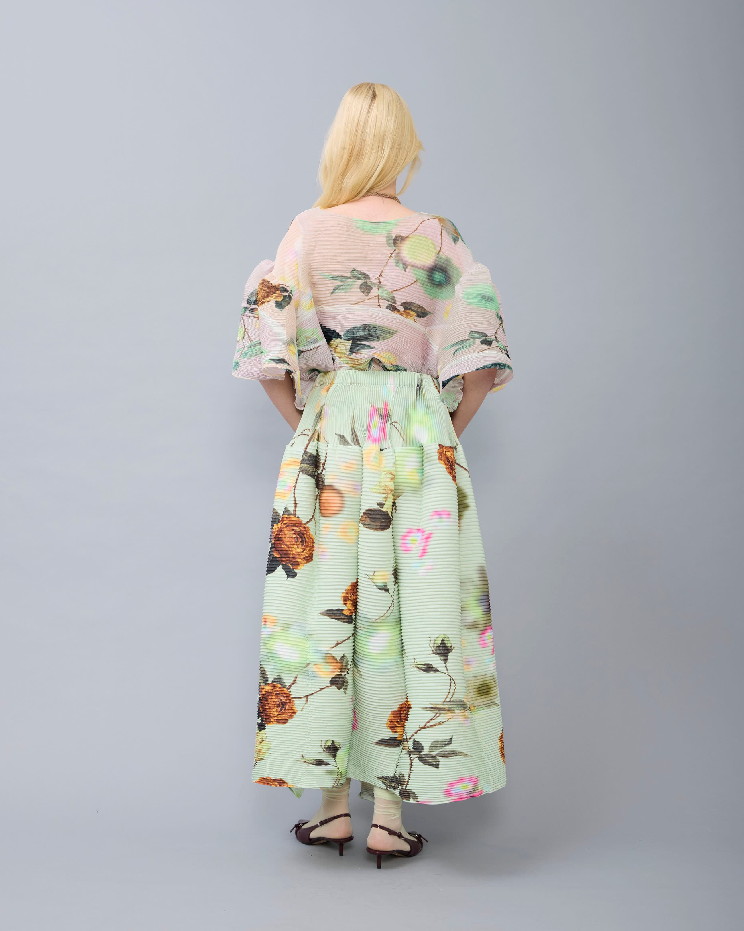 Kenza Handpleated Skirt in Edward