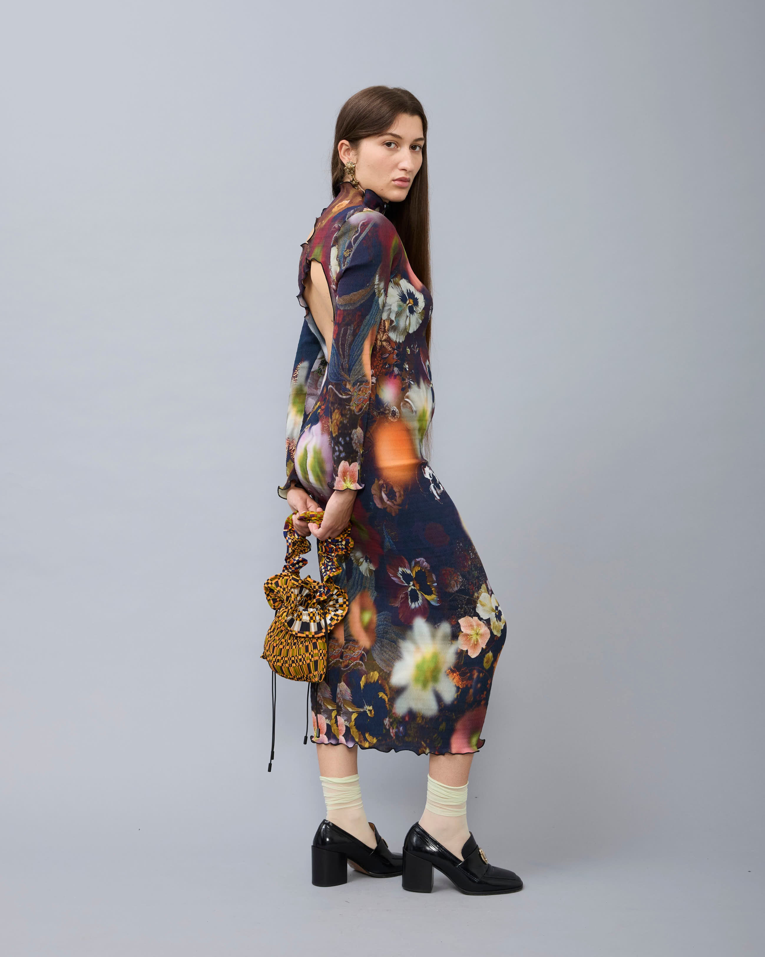 Orphelia Smock Pleated Dress in Nola