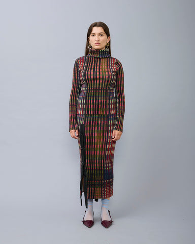 Ru Pleated Knit Pullover in Joni