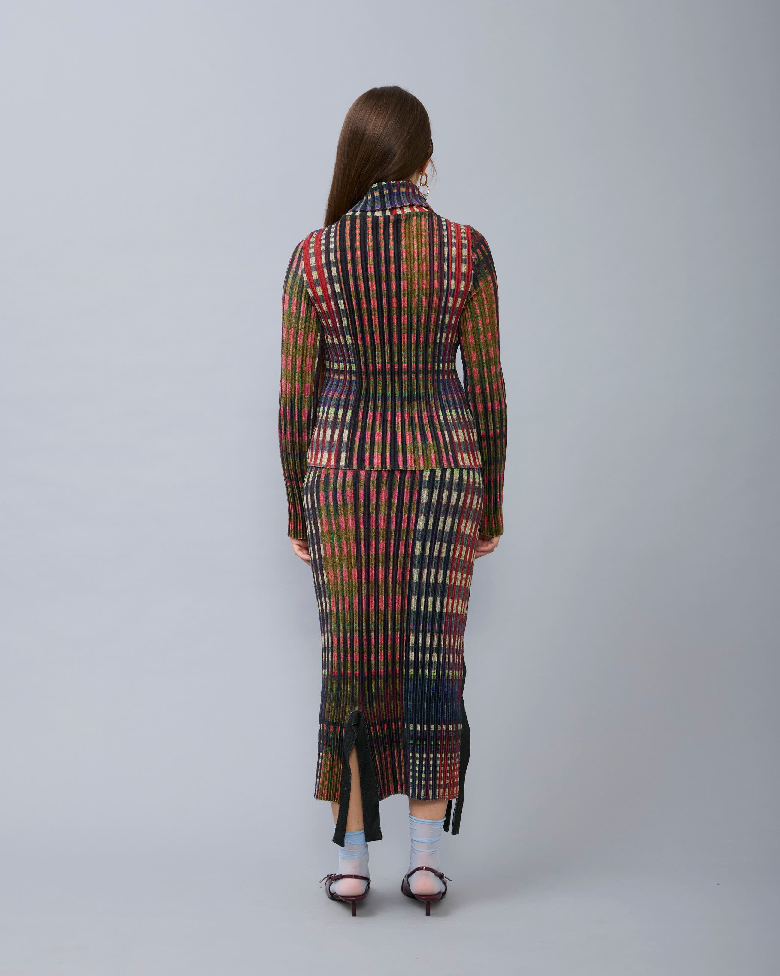 Ru Pleated Knit Pullover in Joni