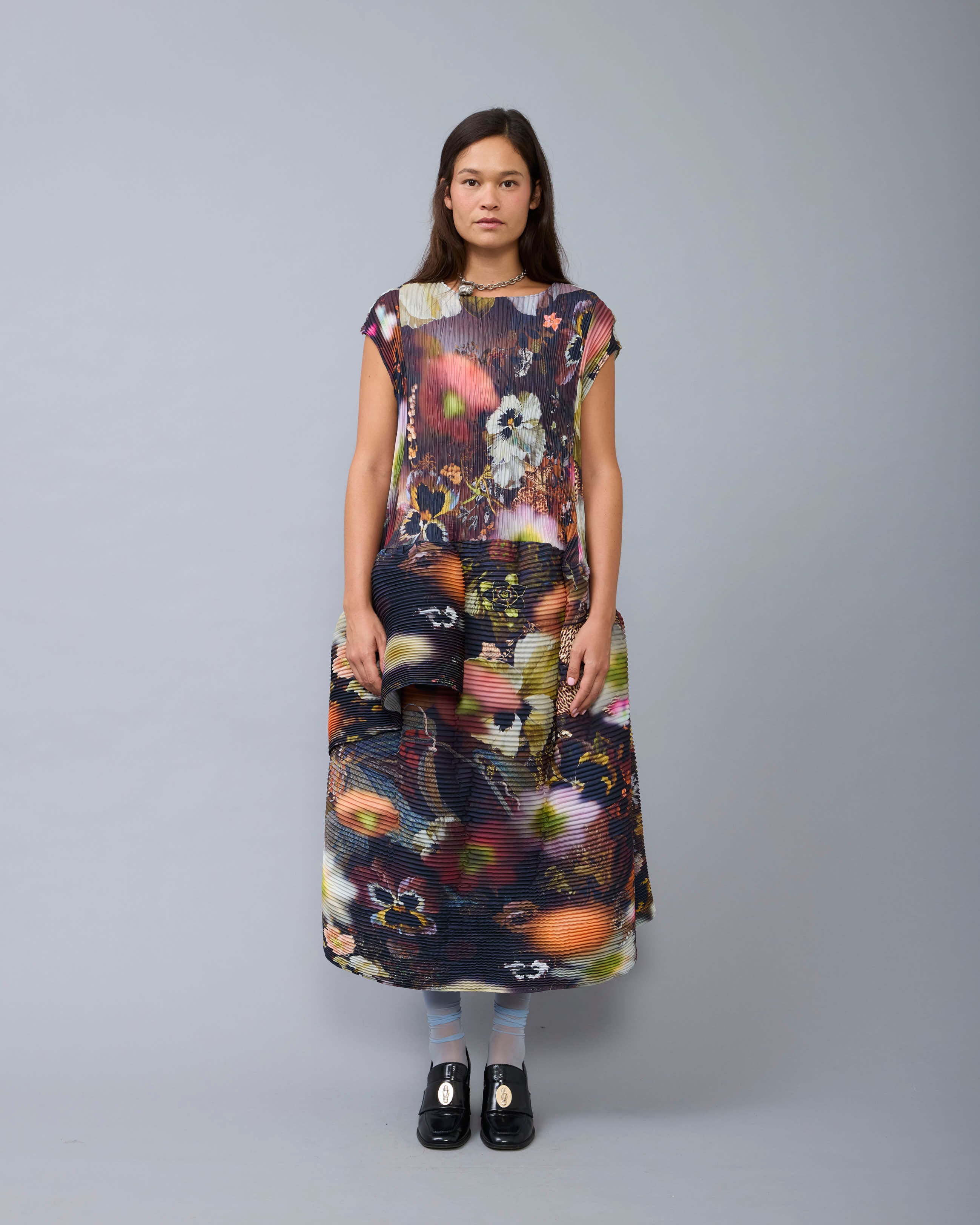Maya Handpleated Dress in Nola