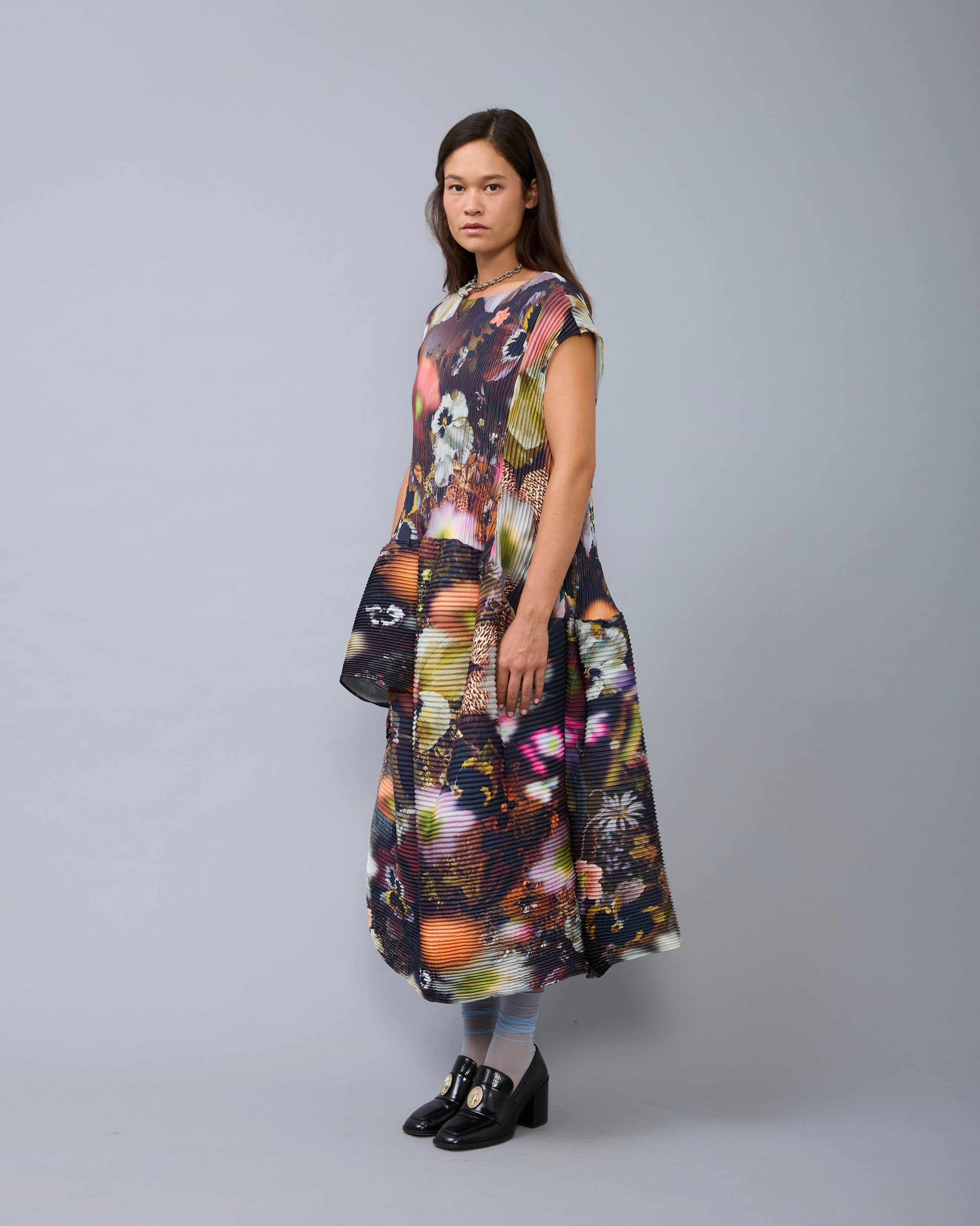 Maya Handpleated Dress in Nola