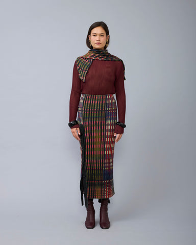 Egon Pleated Knit Skirt in Joni
