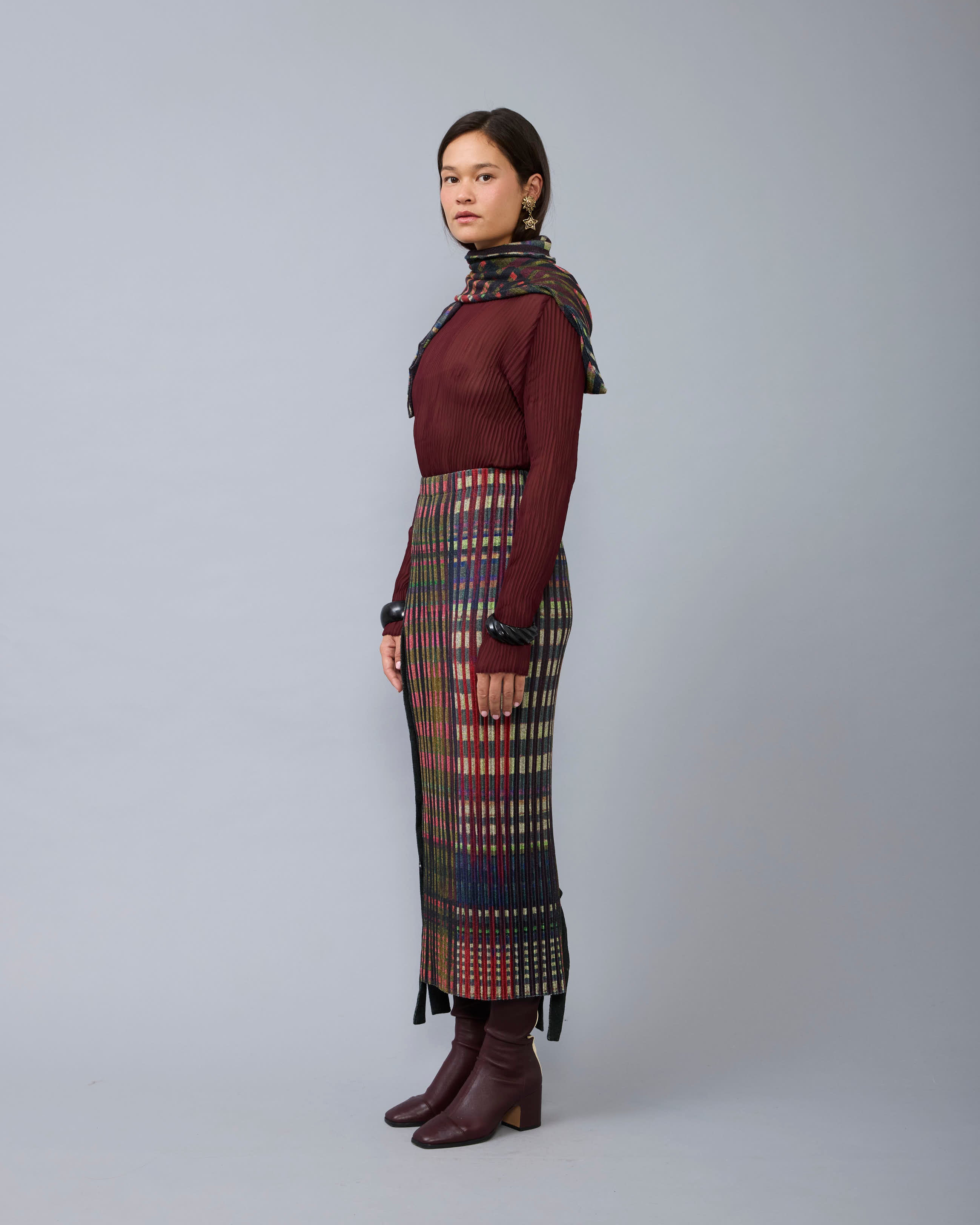 Egon Pleated Knit Skirt in Joni