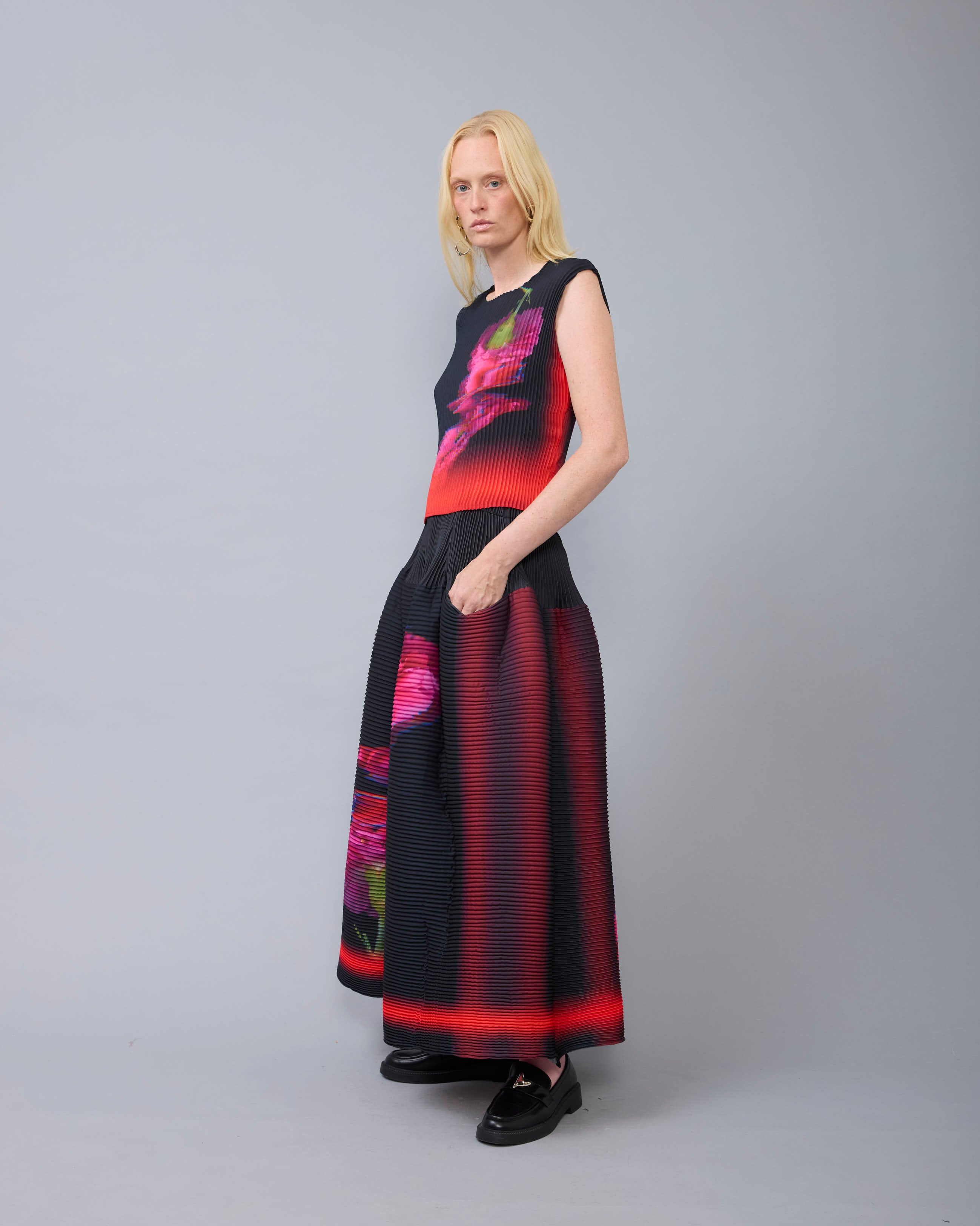 Thelma Pleated Top in Paige