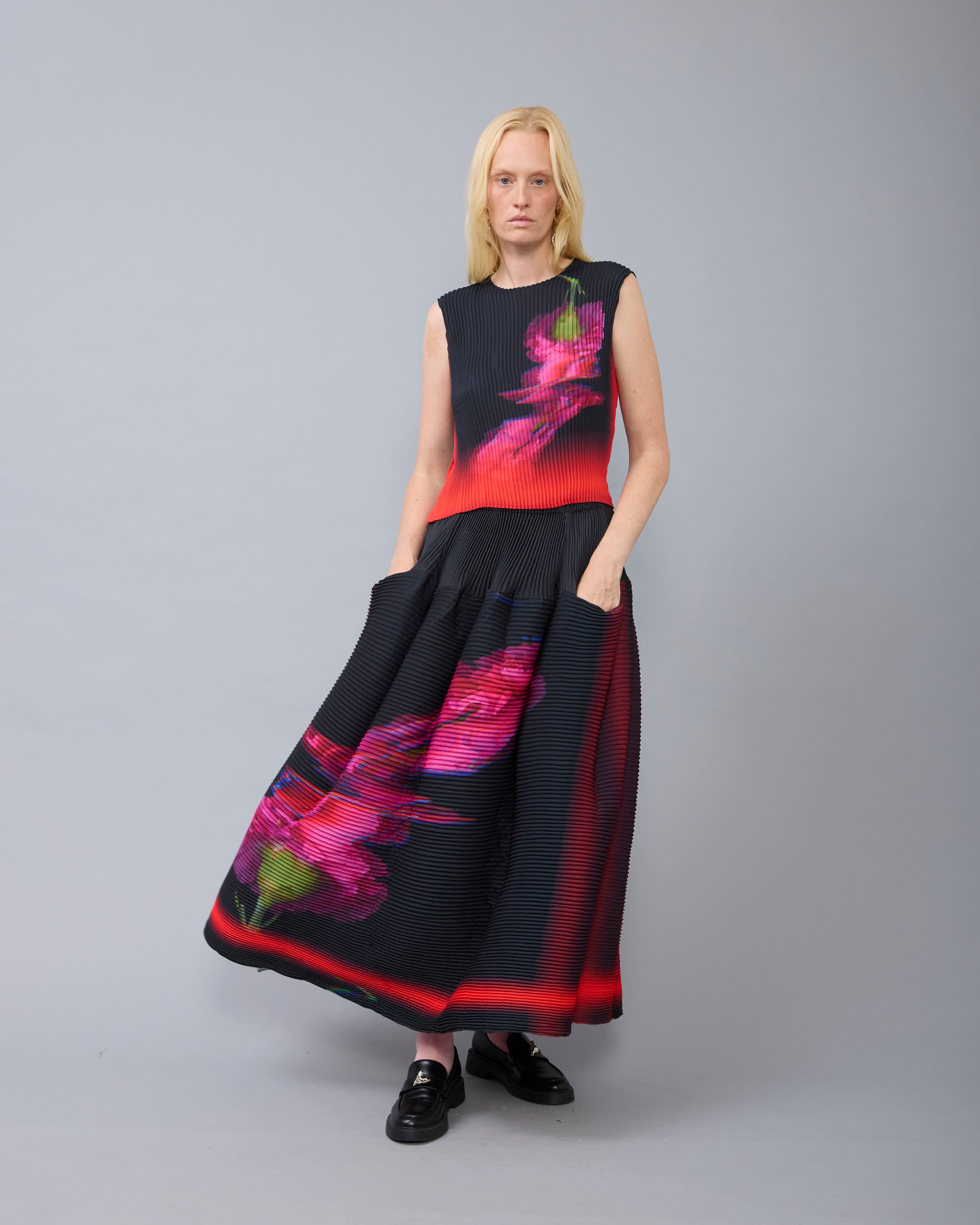 Thelma Pleated Top in Paige