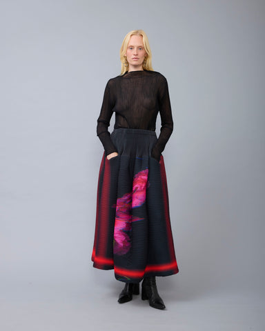 Kenza Handpleated Skirt in Paige