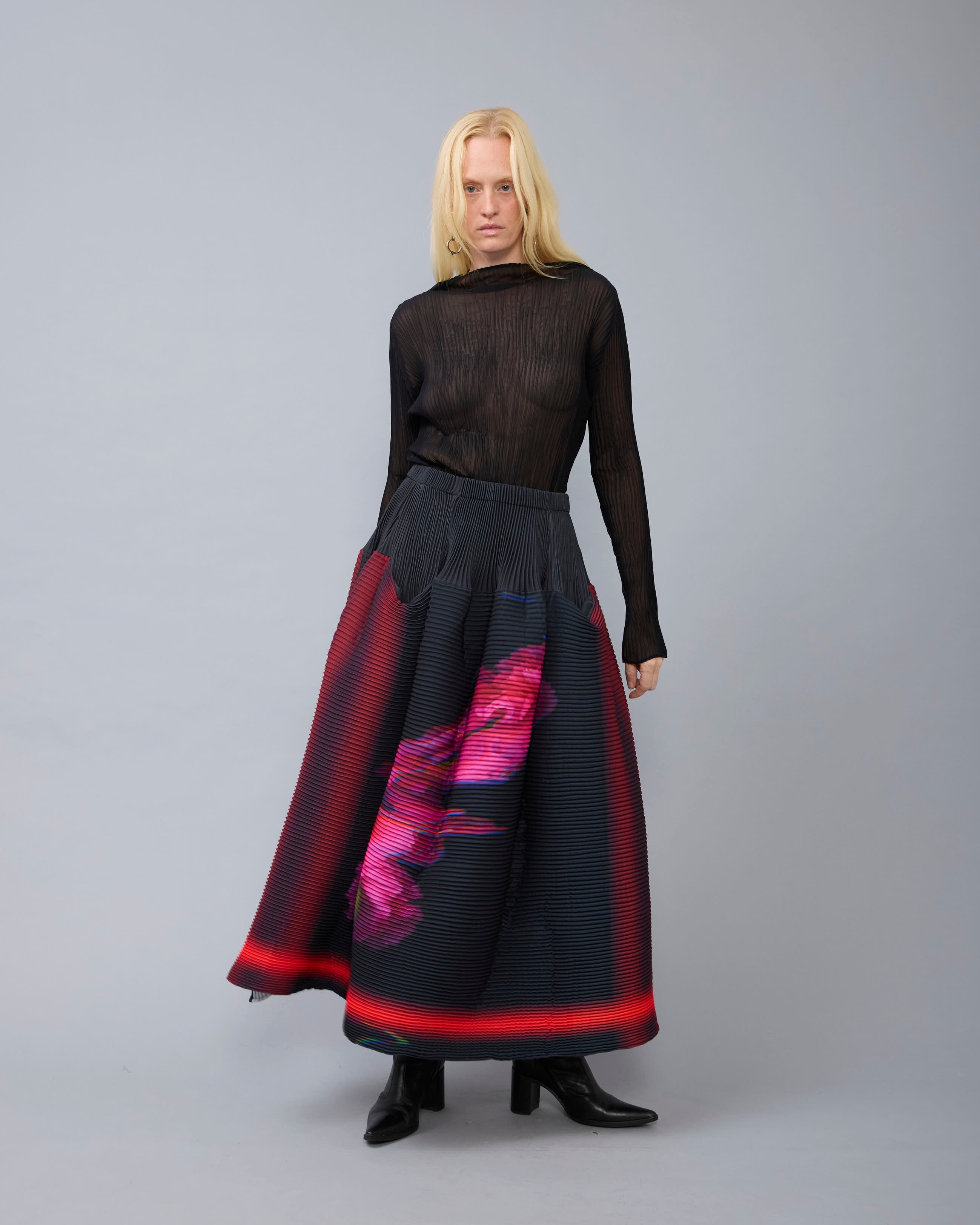 Kenza Handpleated Skirt in Paige