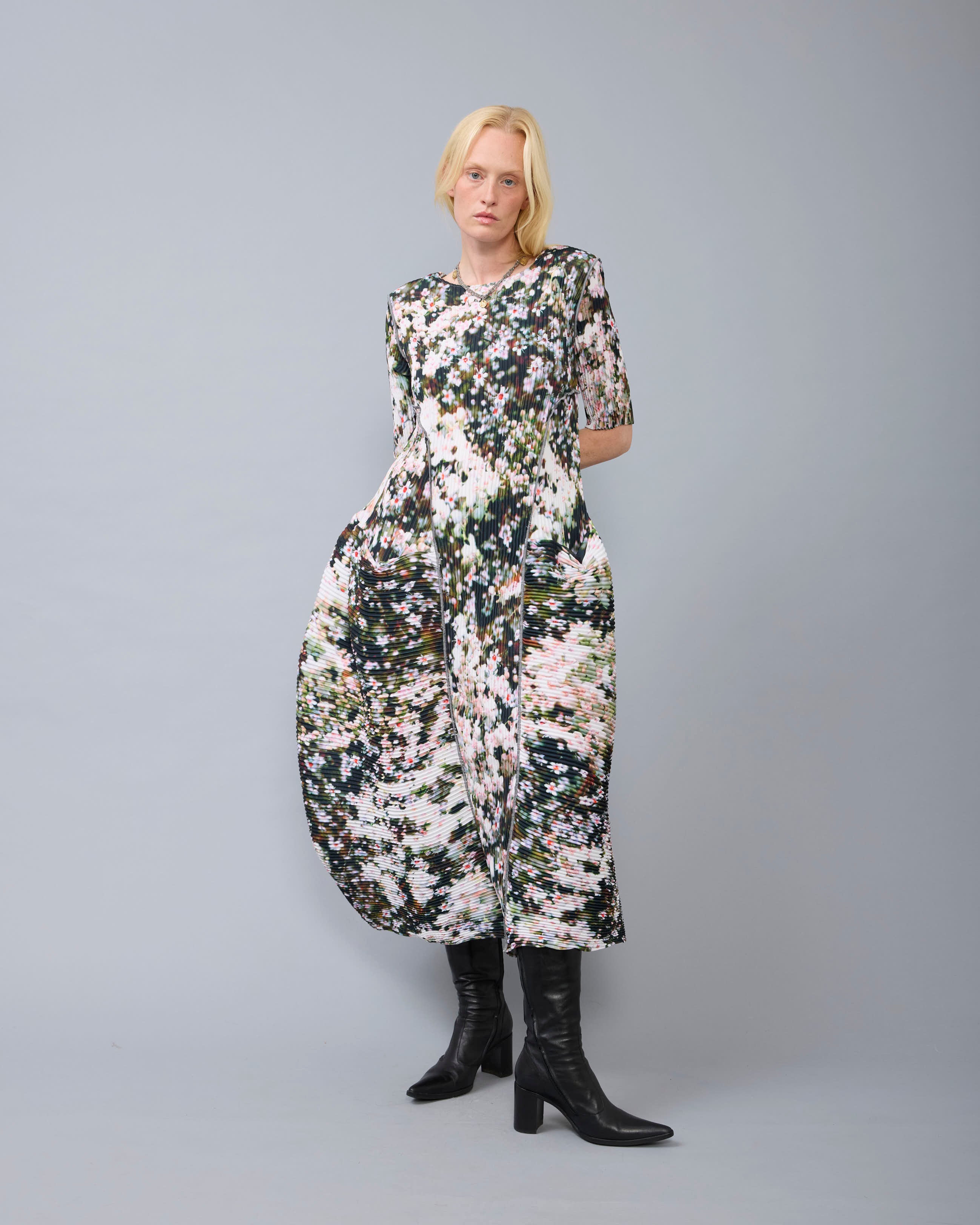 Uma Handpleated Dress in Holle