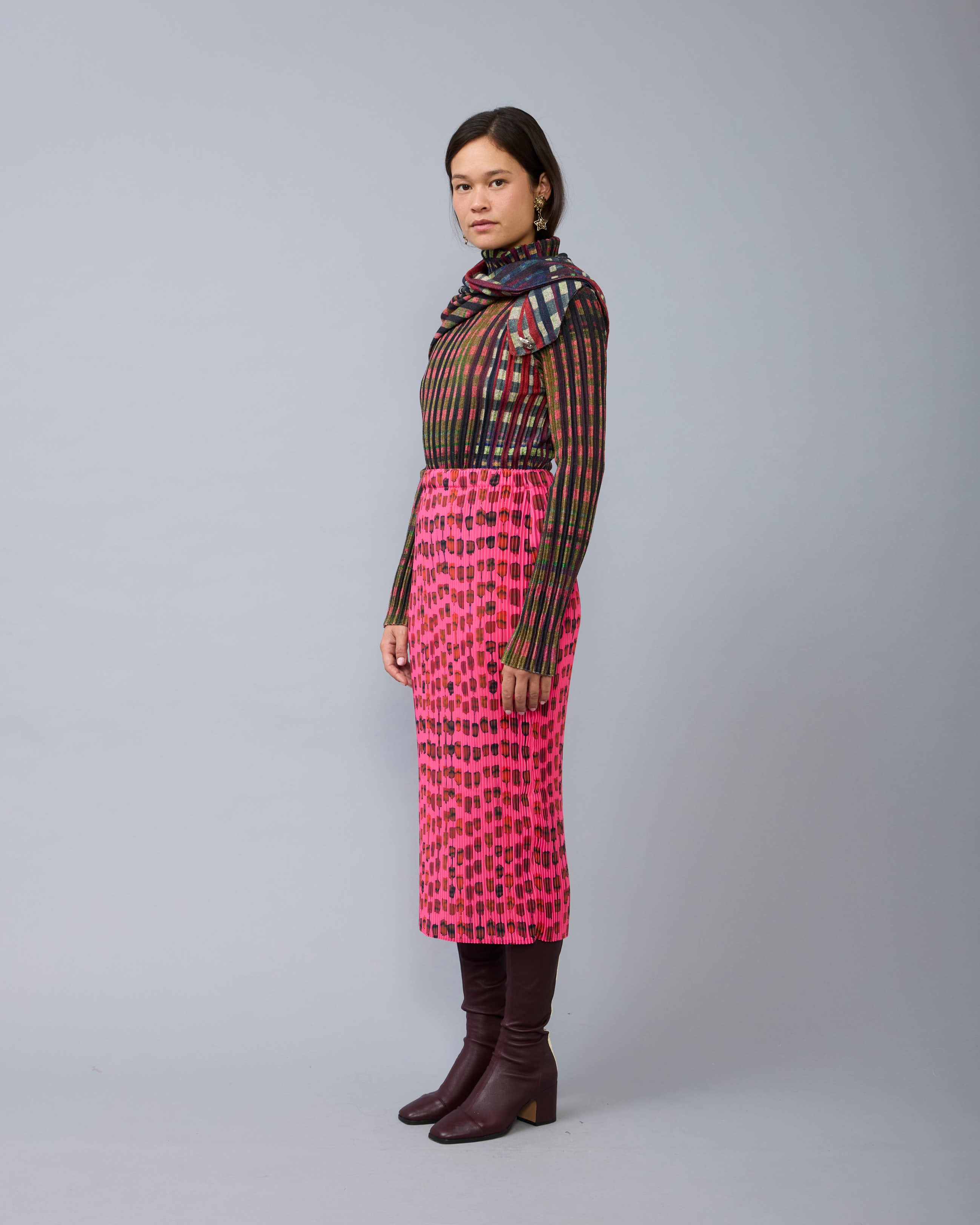 Ekke Pleated Skirt in Pink Mia