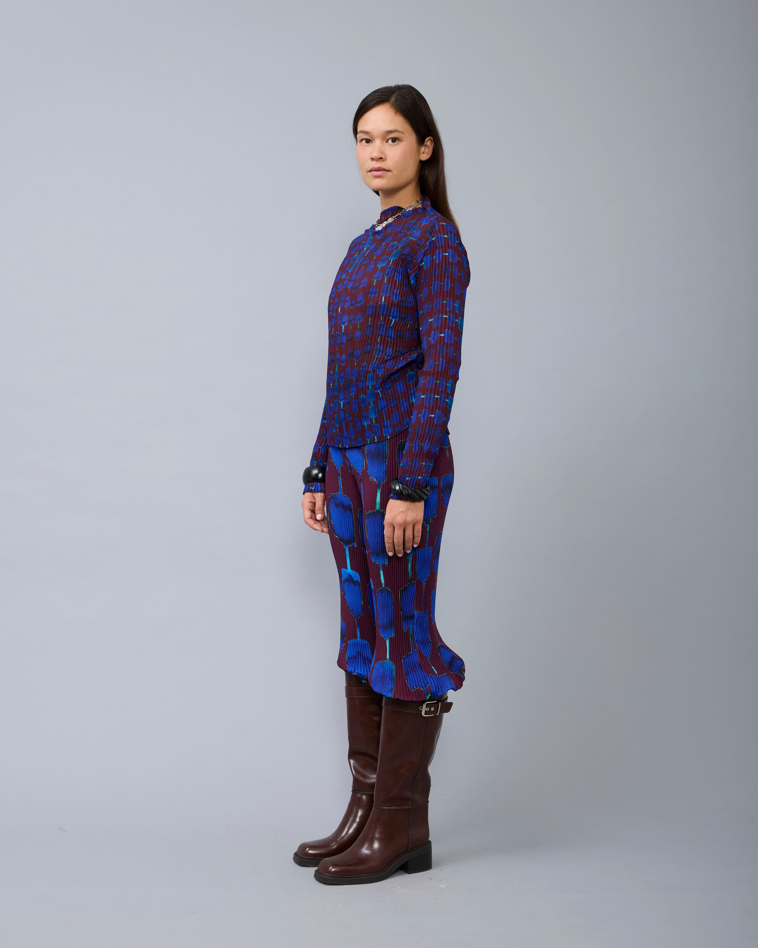 Lee Pleated Top in blue Mia