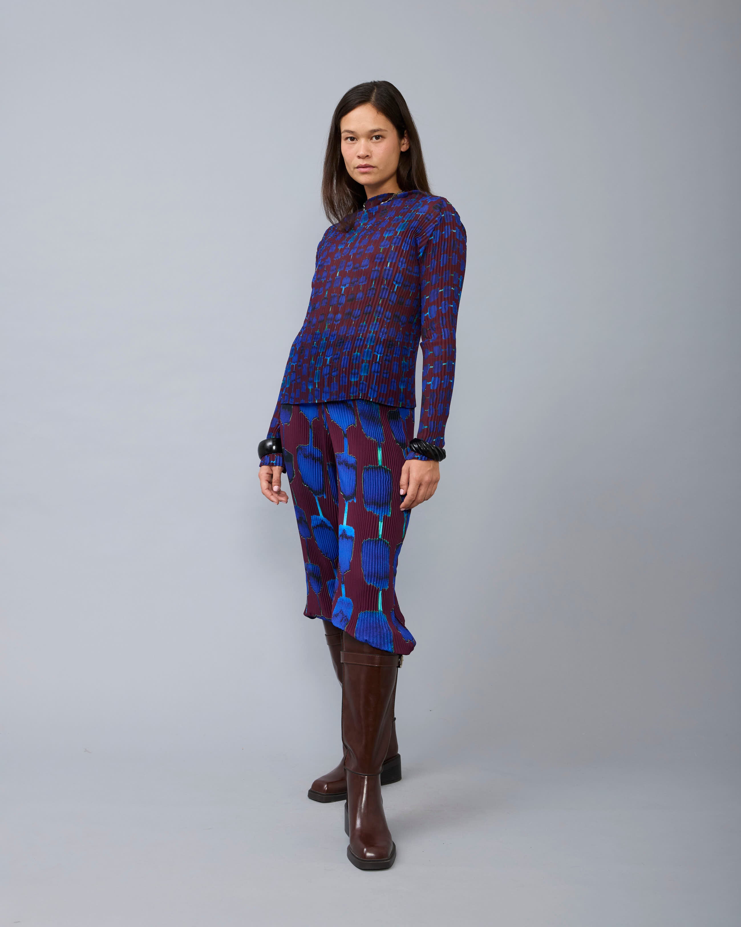 Lee Pleated Top in blue Mia