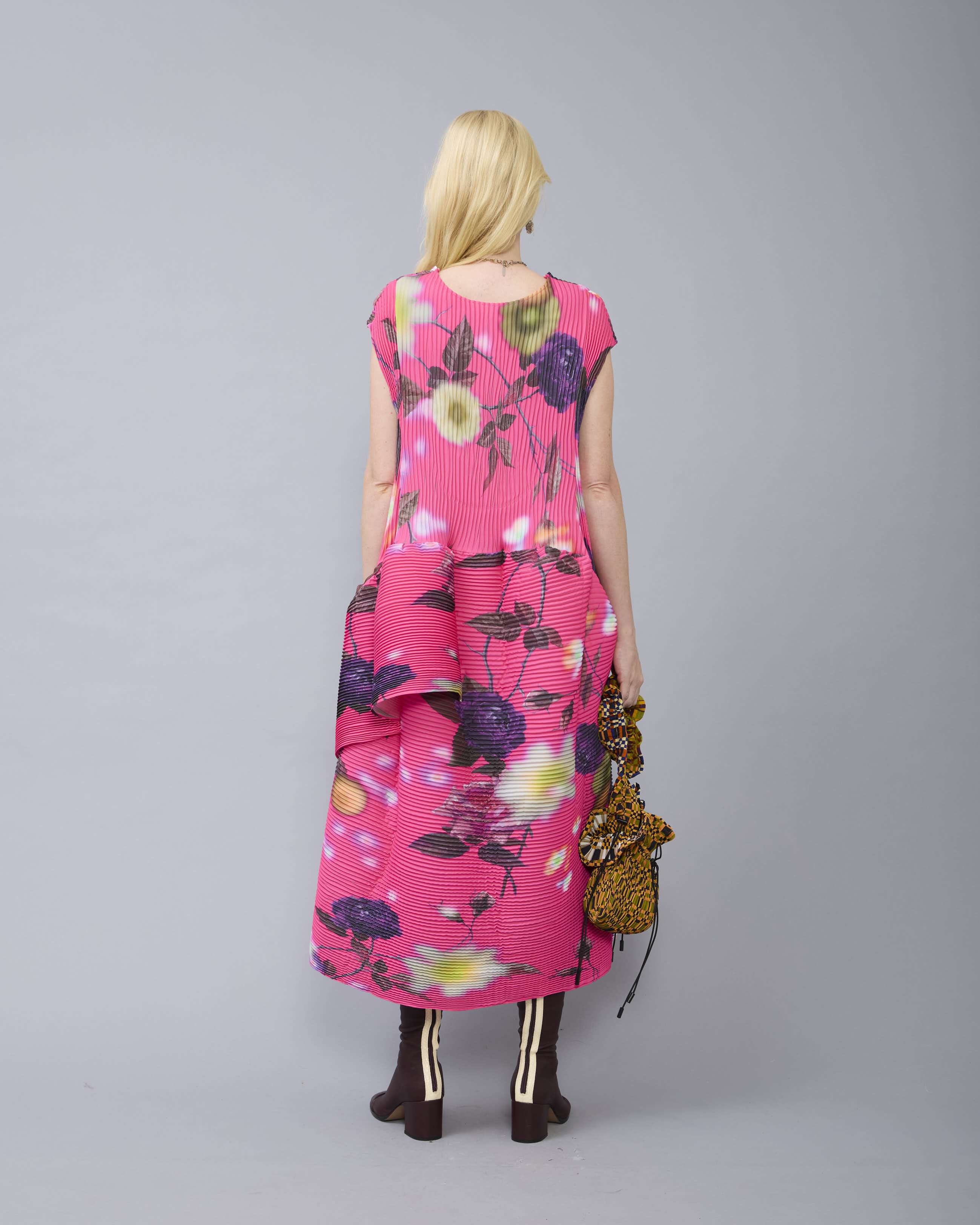Maya Handpleated Dress in Pink Edward