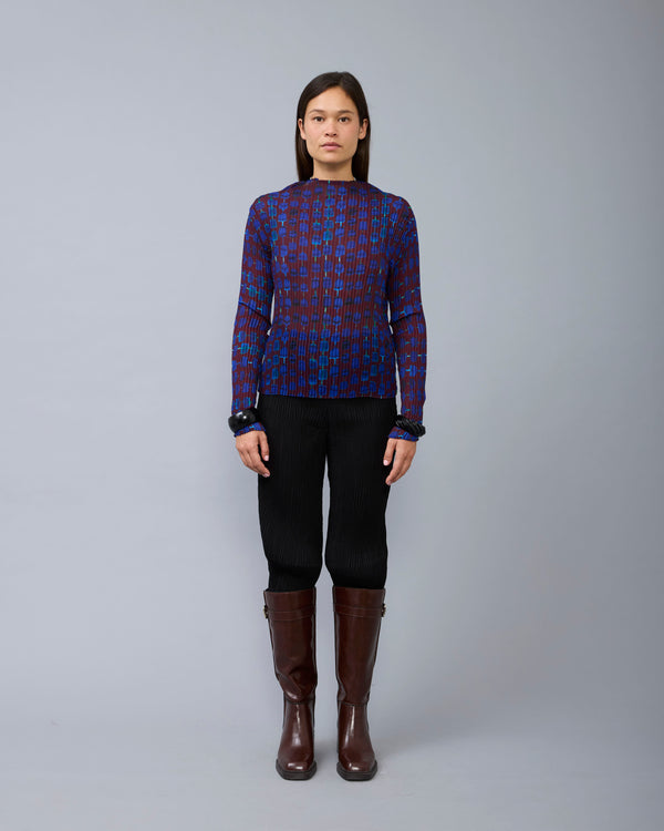 Lee Pleated Top in blue Mia