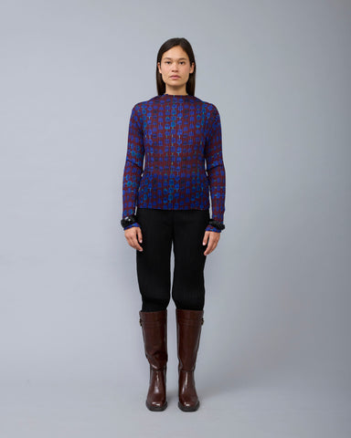 Lee Pleated Top in blue Mia