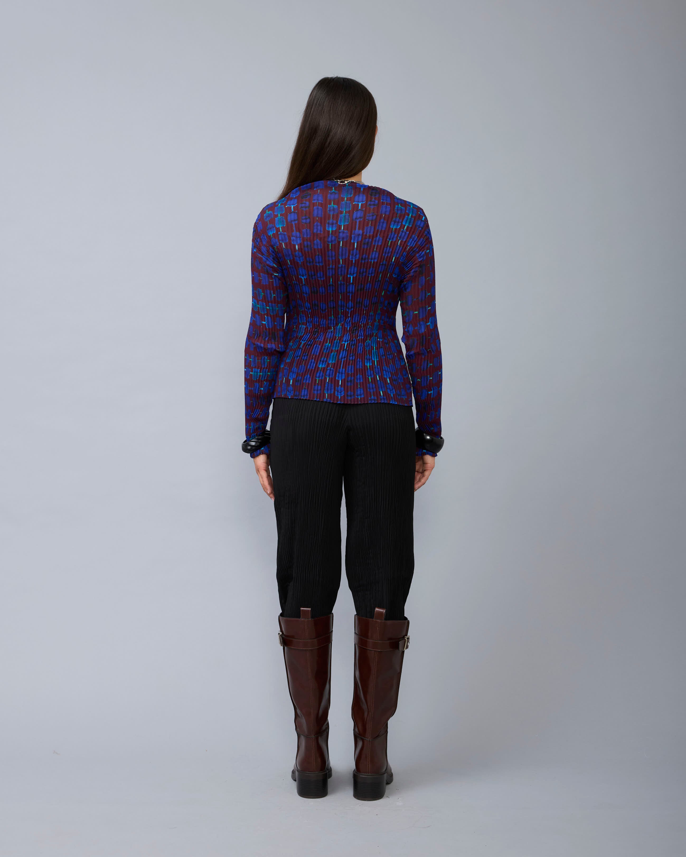 Lee Pleated Top in blue Mia