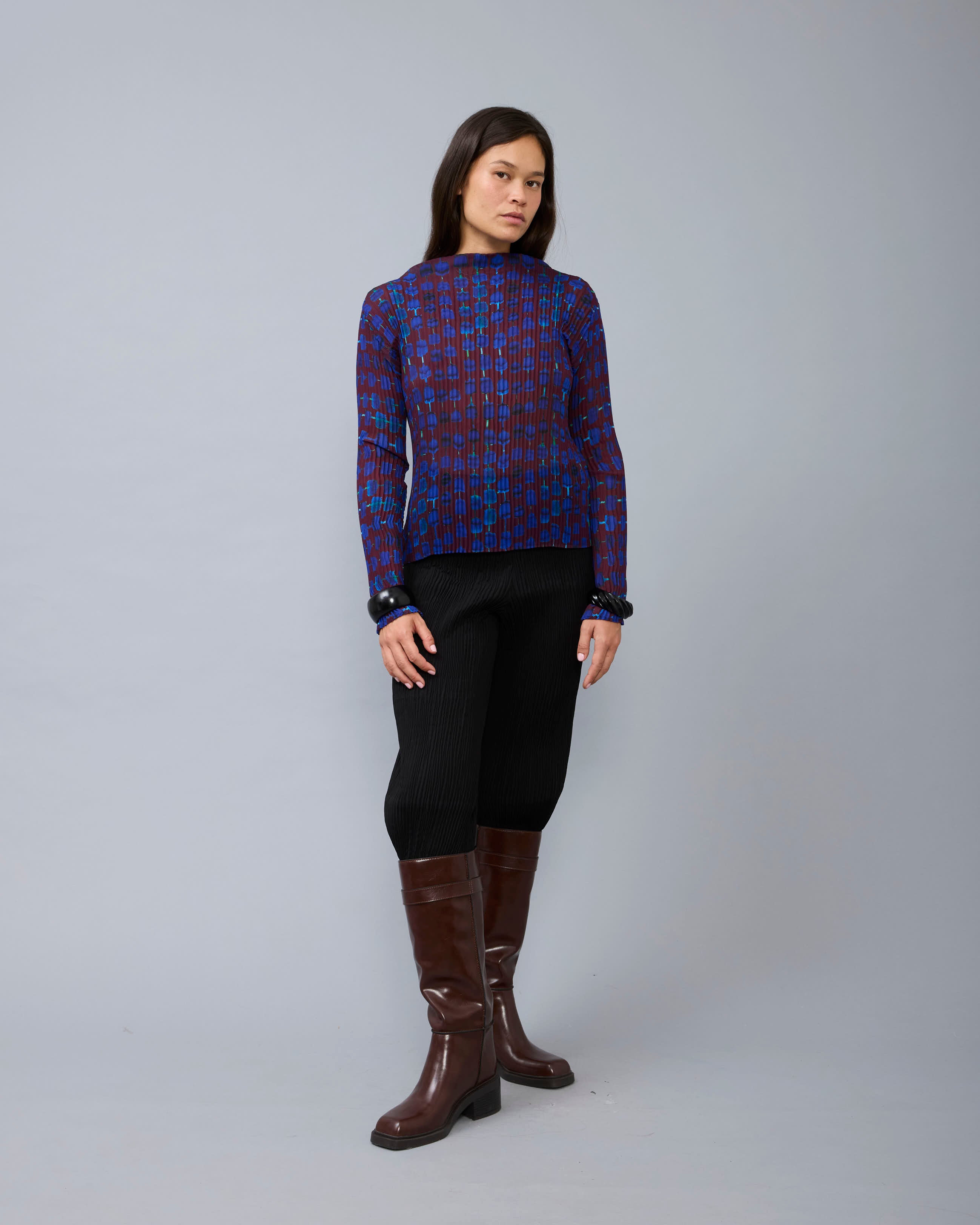 Lee Pleated Top in blue Mia