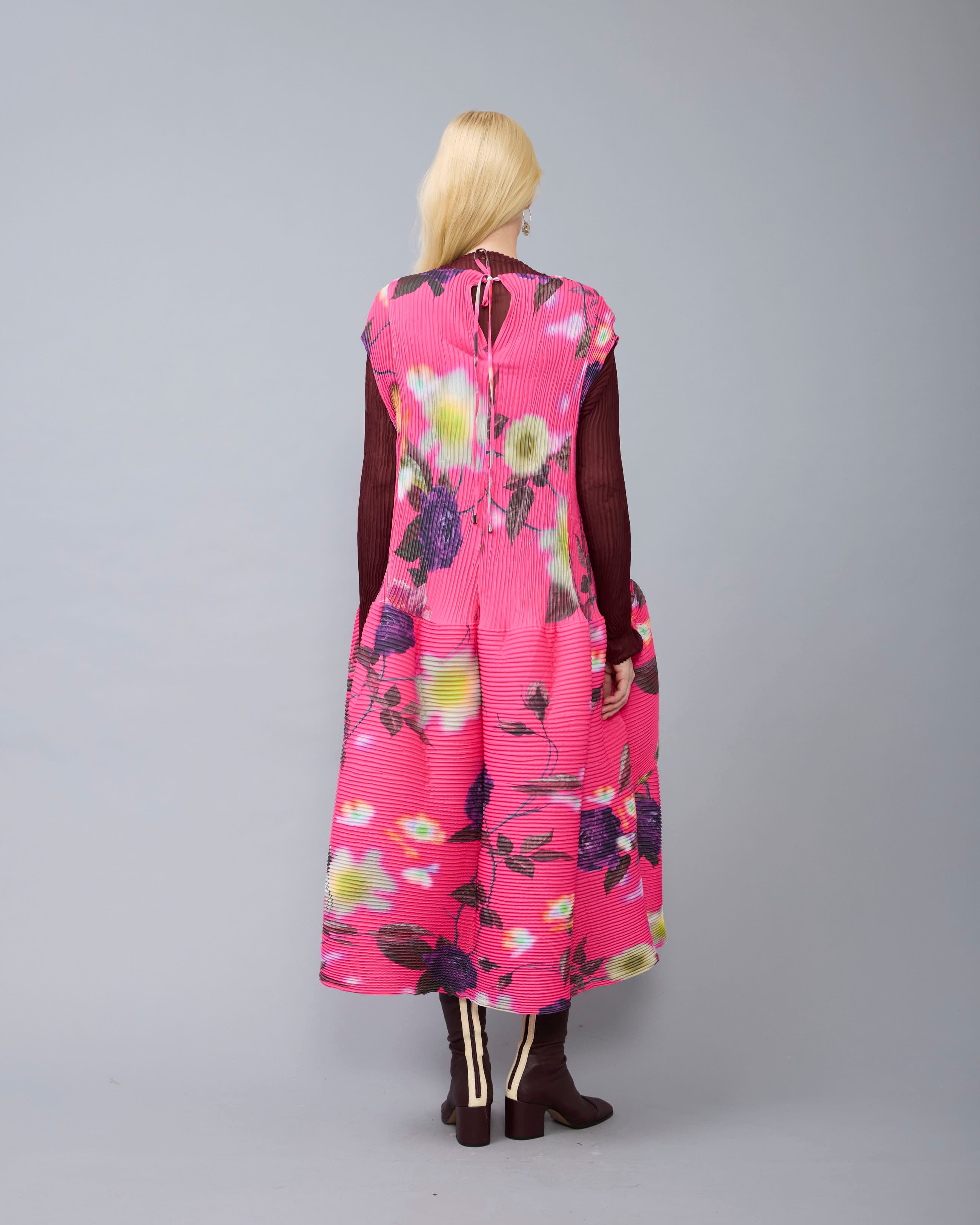 Maya Handpleated Dress in Pink Edward