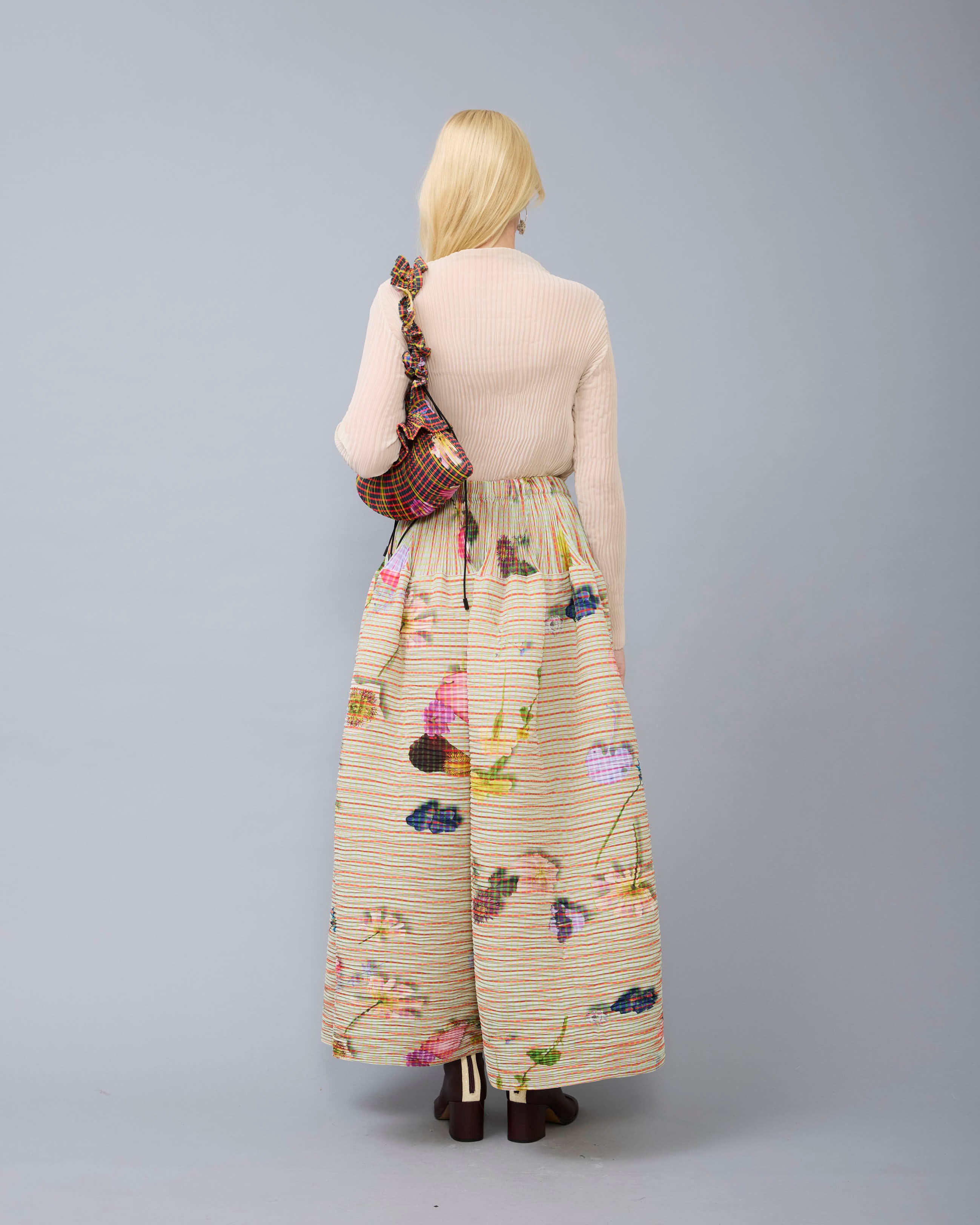 Kenza Handpleated Skirt in light Pagel