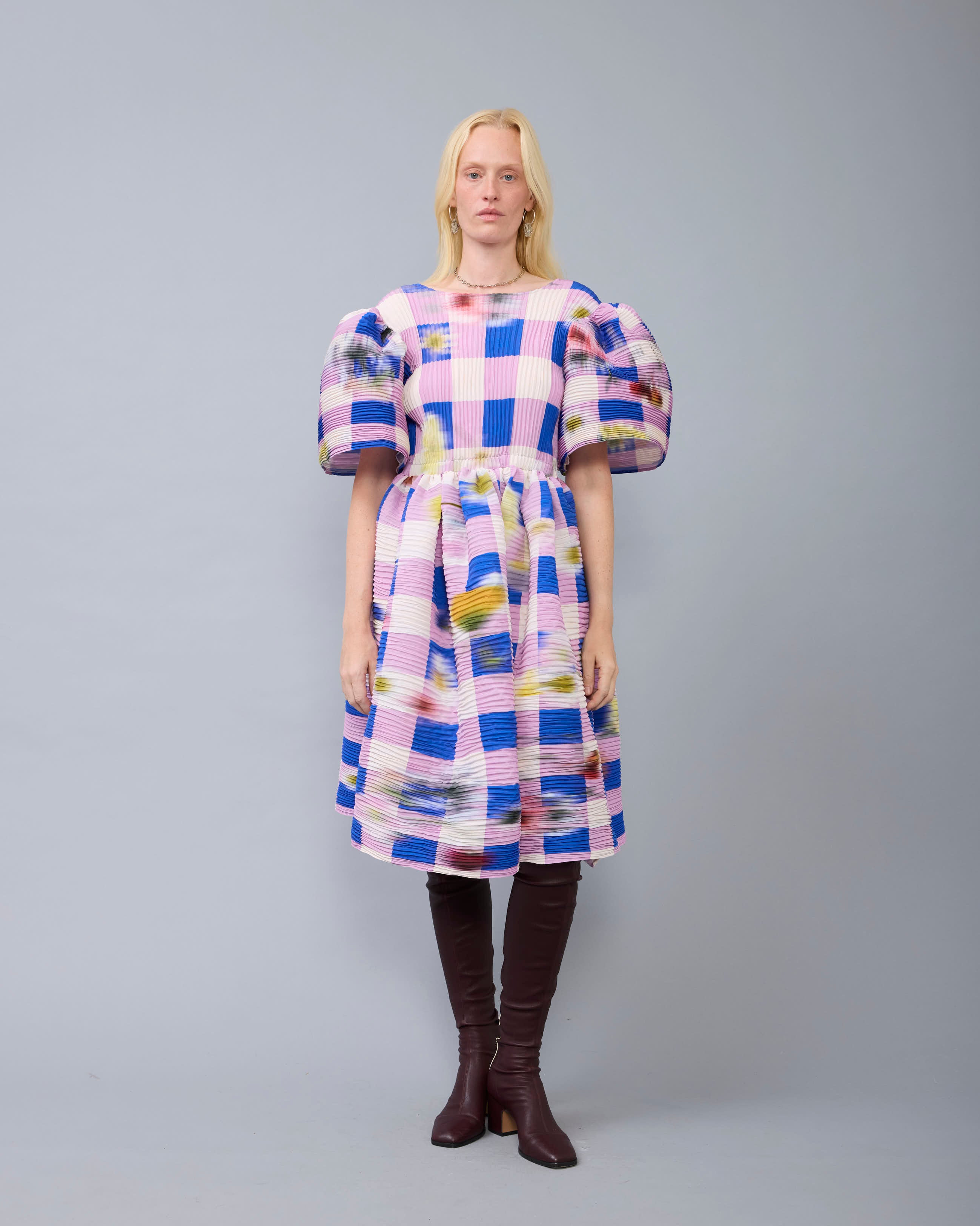 Swani Handpleated Dress in blue Sven