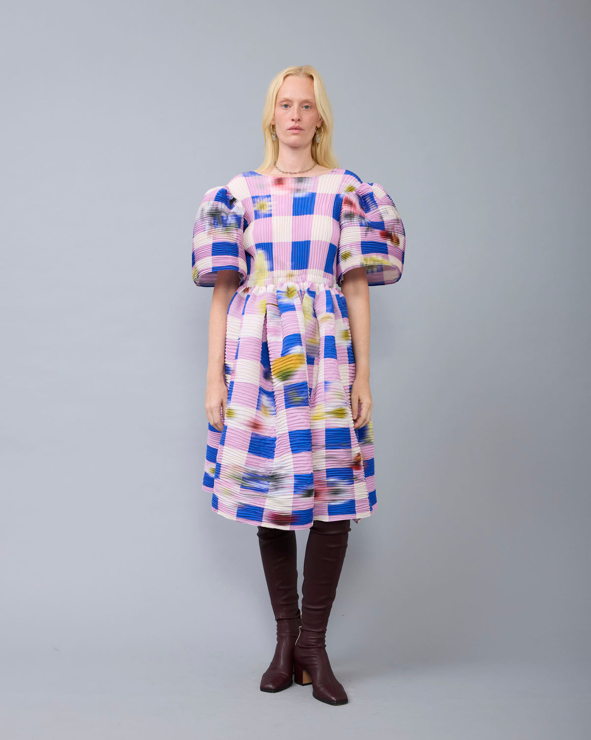 Swani Handpleated Dress in blue Sven