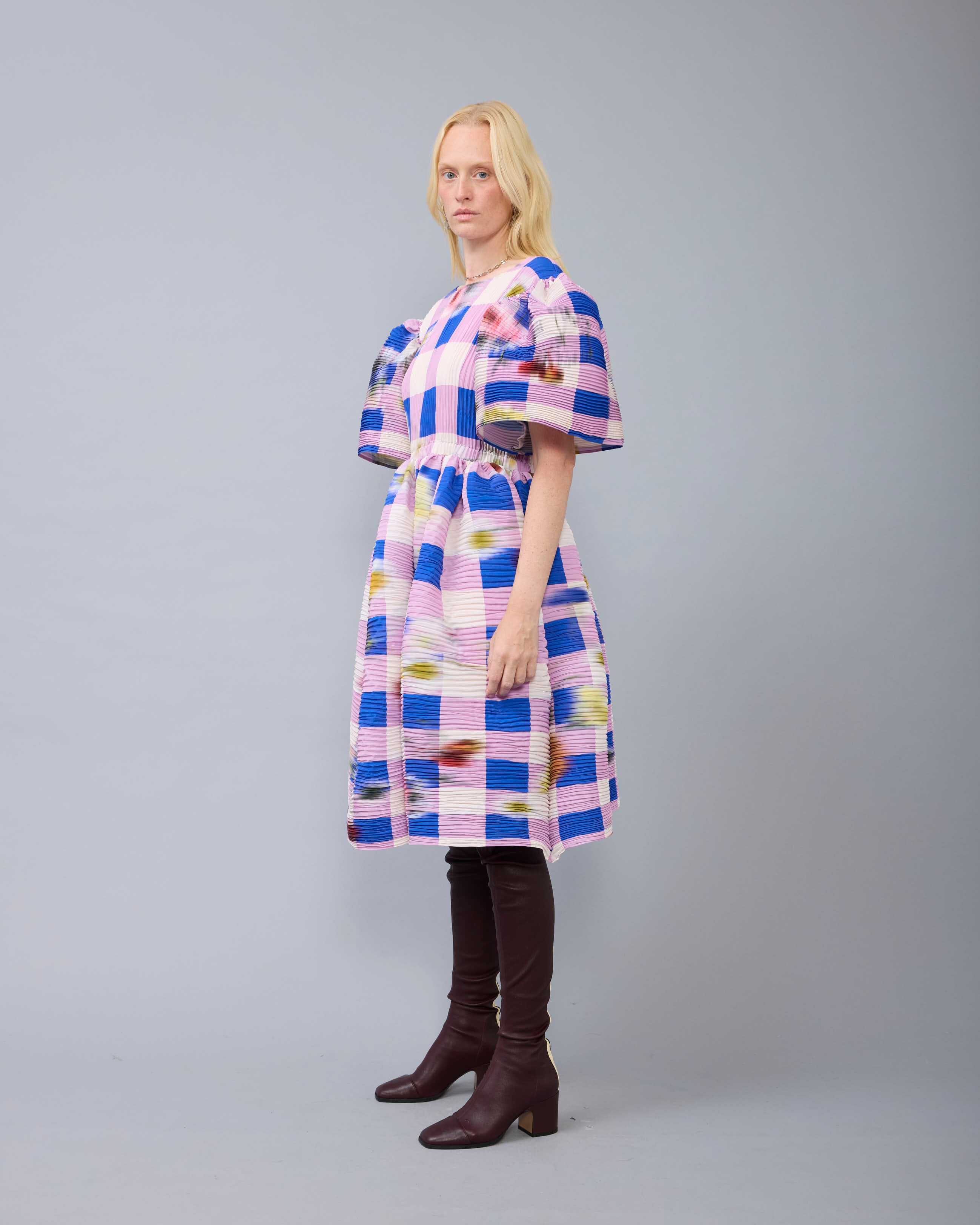 Swani Handpleated Dress in blue Sven